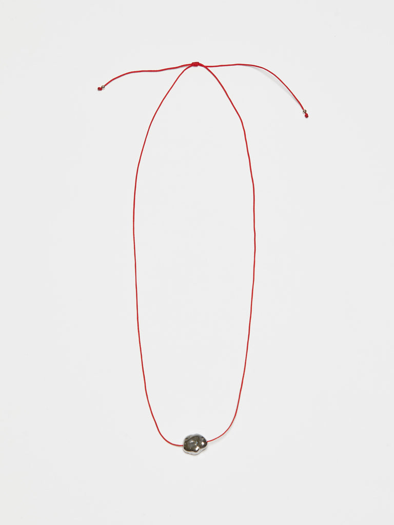 Single Silver Pearl Necklace necklace Bagatiba