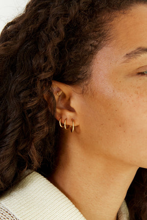 14K Small Huggie Hoops - rollover