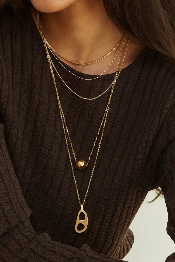 Adjustable Gold Tab Necklace Necklace bagatiba