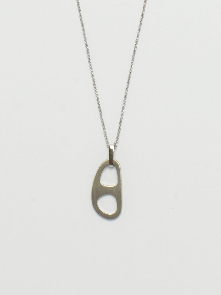 Flat lay detail shot of Adjustable Silver Tab Necklace Necklace bagatiba