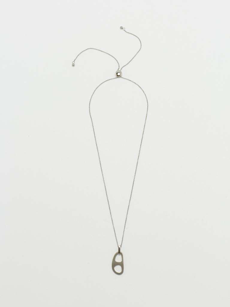 Full view flat lay of Adjustable Silver Tab Necklace Necklace bagatiba