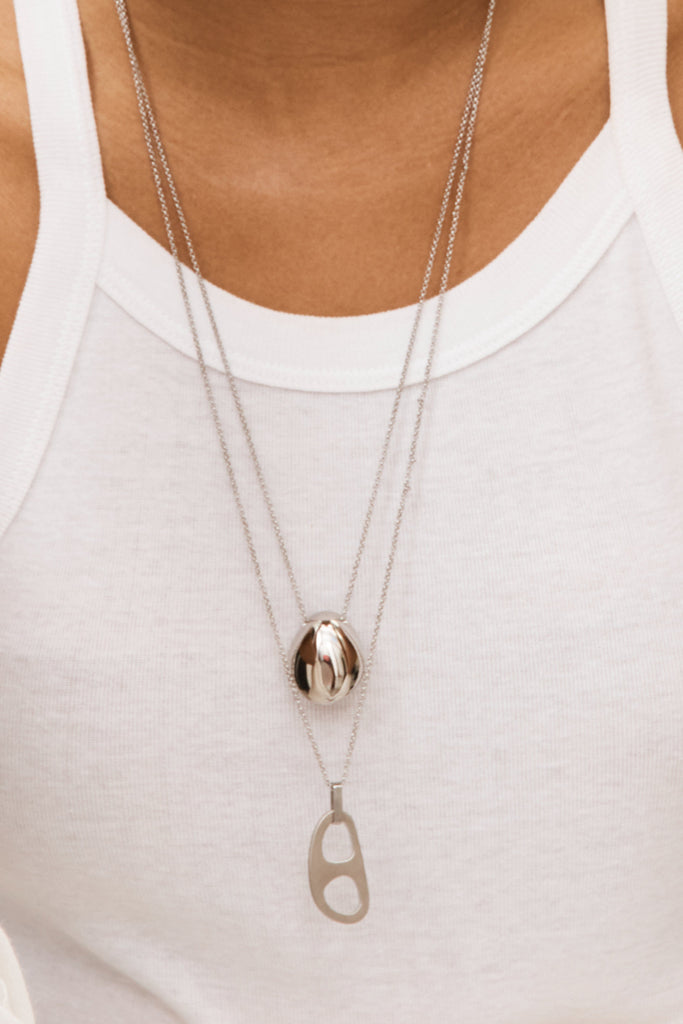 Adjustable Silver Tab Necklace Necklace bagatiba