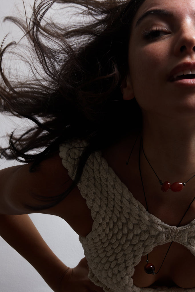 Double Red Agate Necklace necklace Bagatiba