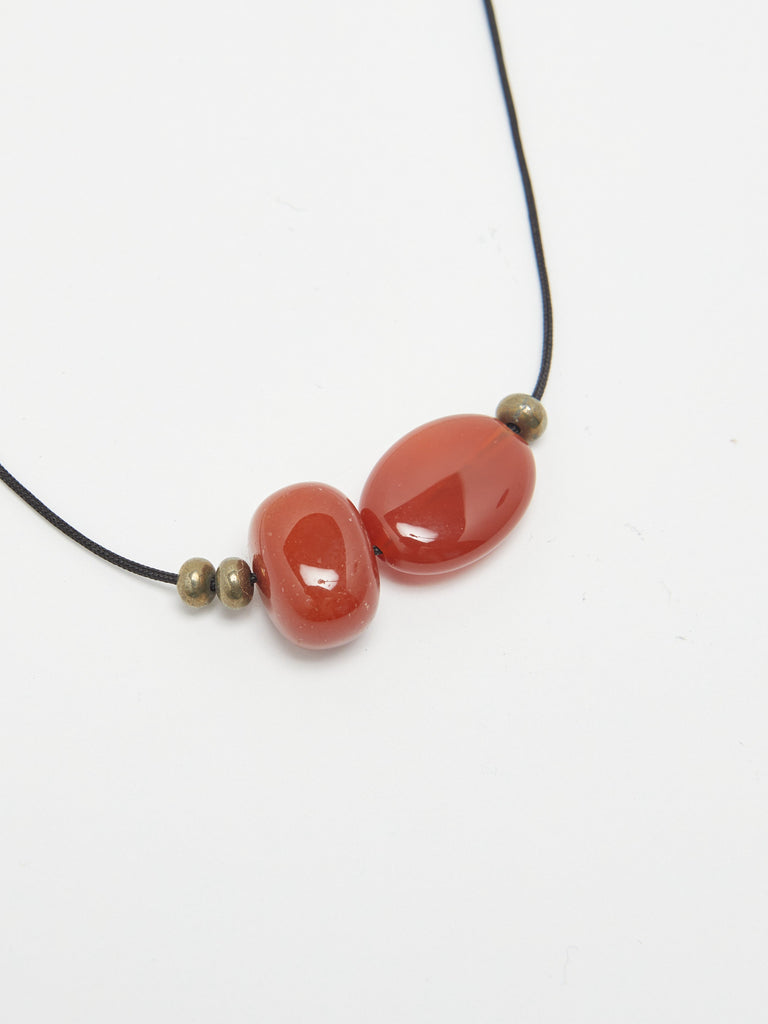 Double Red Agate Necklace necklace Bagatiba