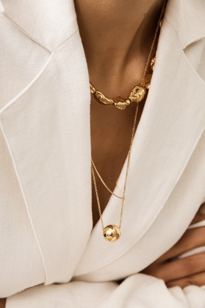 Gold Pearl Necklace Necklace bagatiba