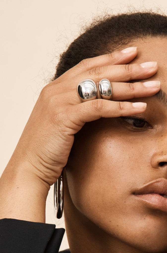 Large Silver Orb Ring Ring bagatiba