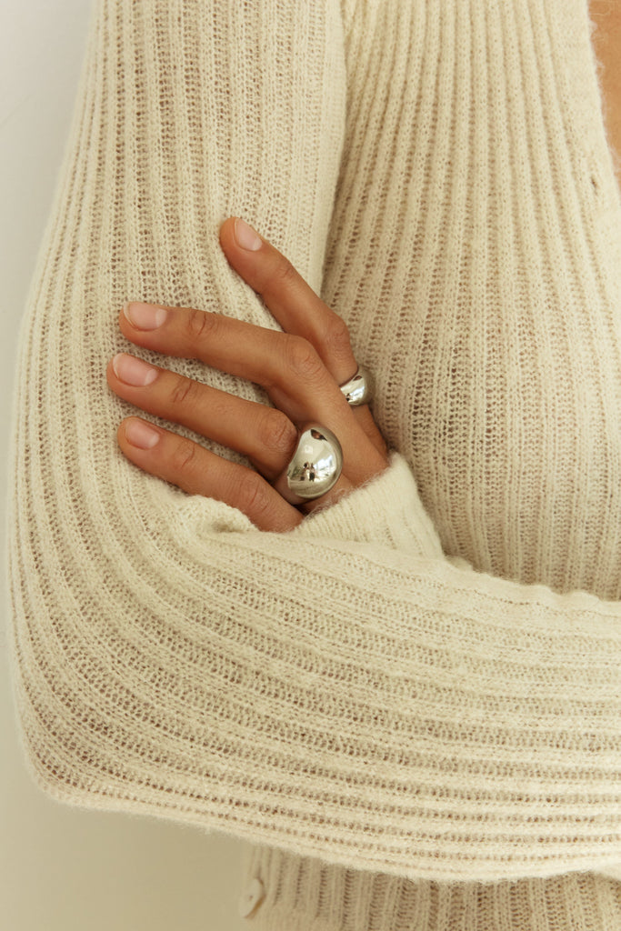 Large Silver Orb Ring Ring bagatiba