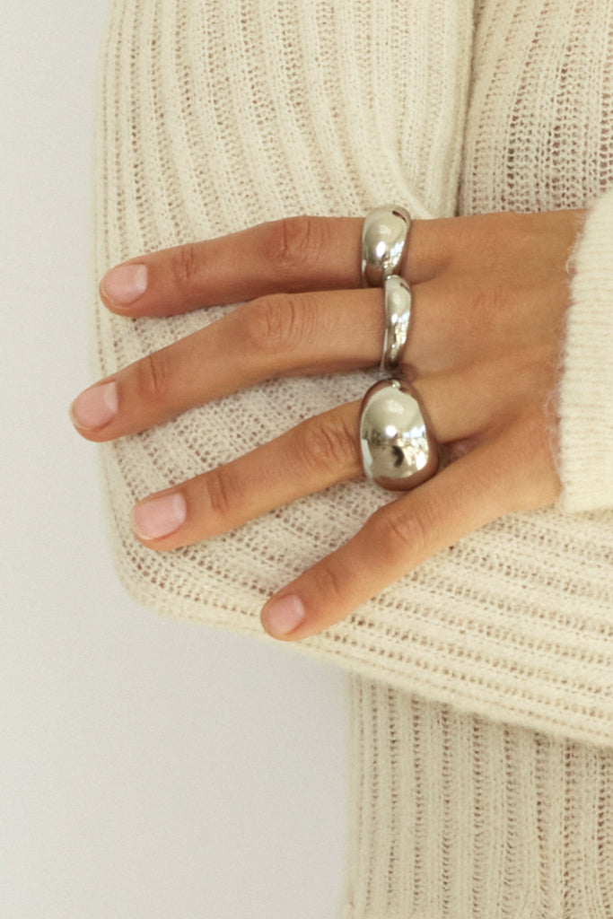 Large Silver Orb Ring Ring bagatiba