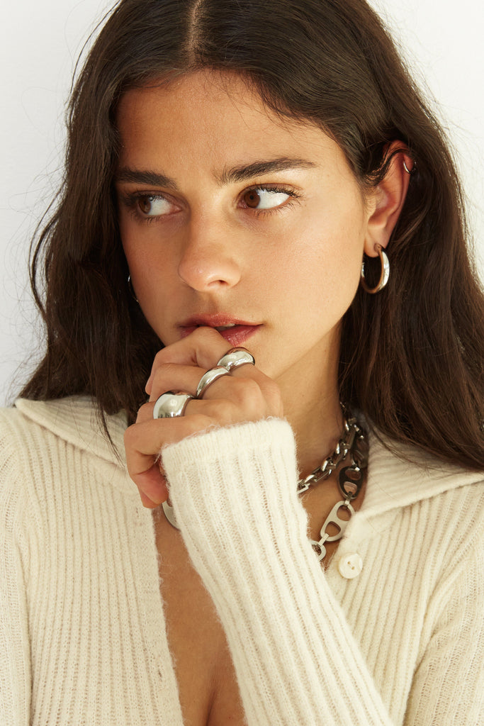 Large Silver Orb Ring Ring bagatiba