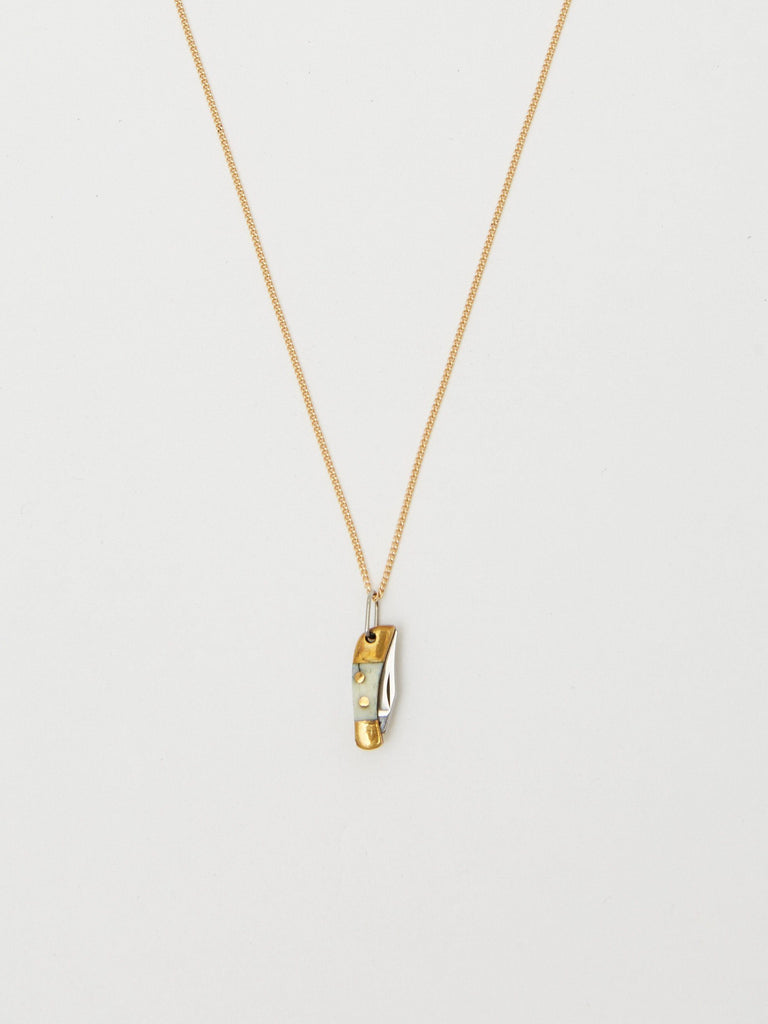 Close view flat lay of Opal PK Necklace closed Bagatiba