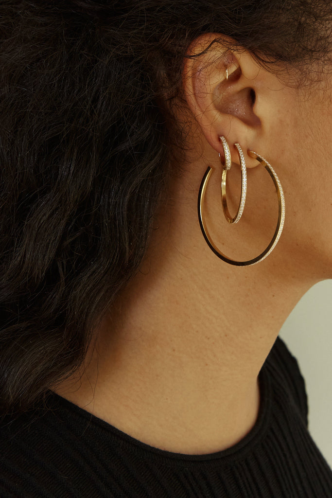 Small Diamond Hoops Earrings Bagatiba