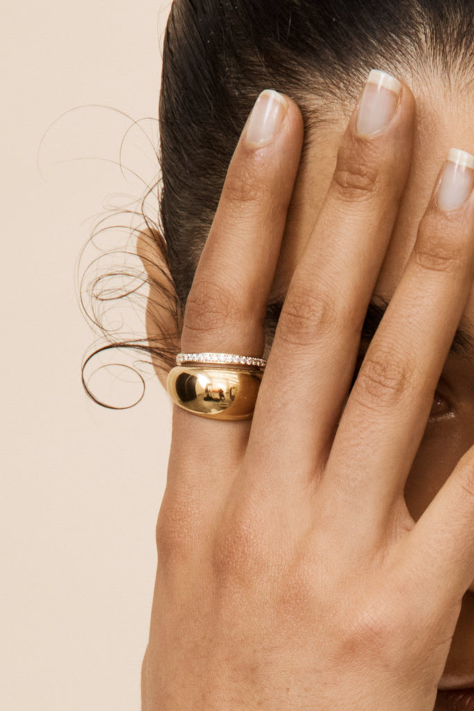 Small Gold Orb Ring Ring bagatiba