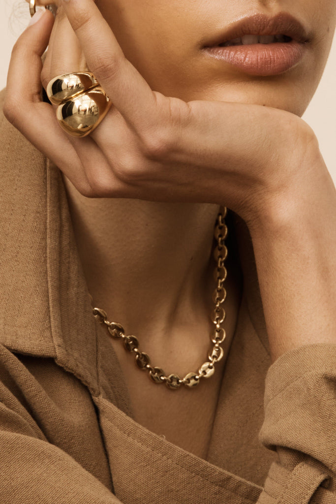 Small Gold Orb Ring Ring bagatiba