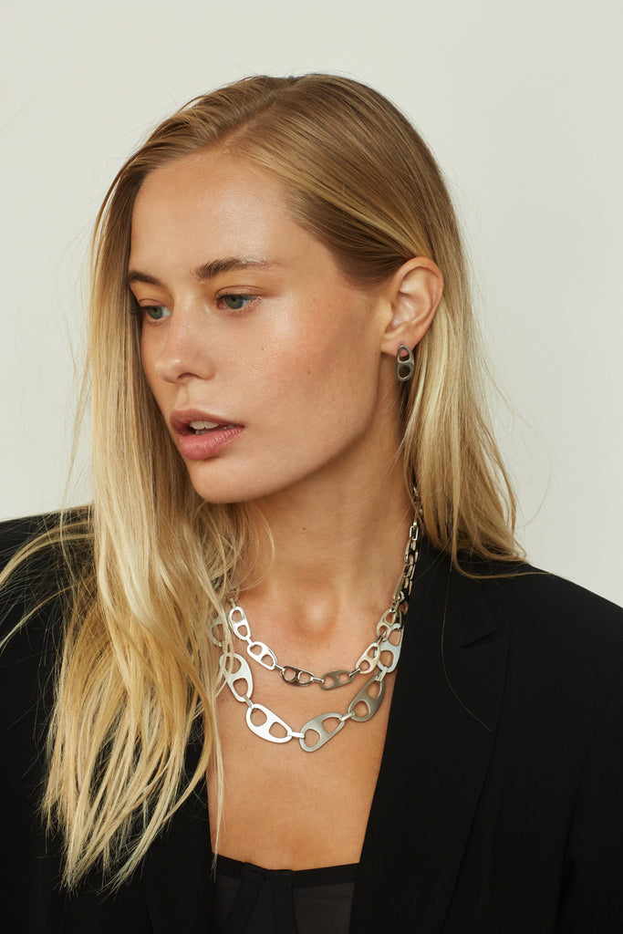 Small Silver Tab Necklace Necklace bagatiba