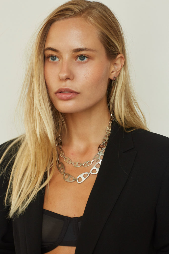 Small Silver Tab Necklace Necklace bagatiba