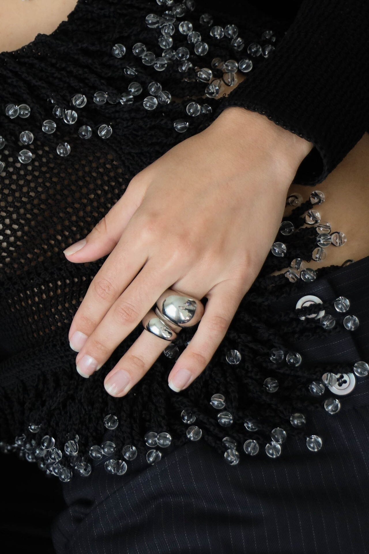 Large Silver Orb Ring Ring bagatiba 