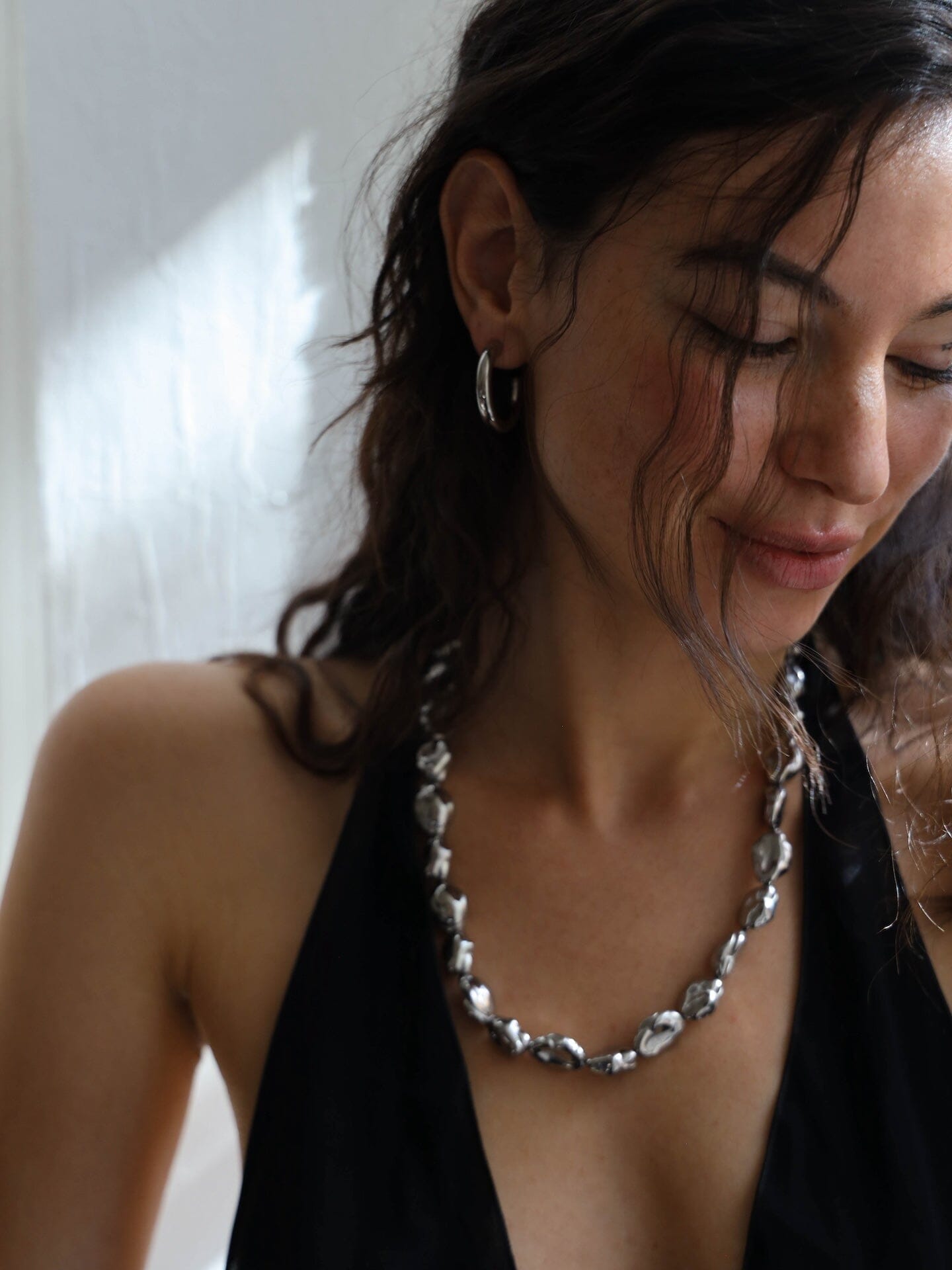 Mini Silver Hollow Hoops Earrings Bagatiba 