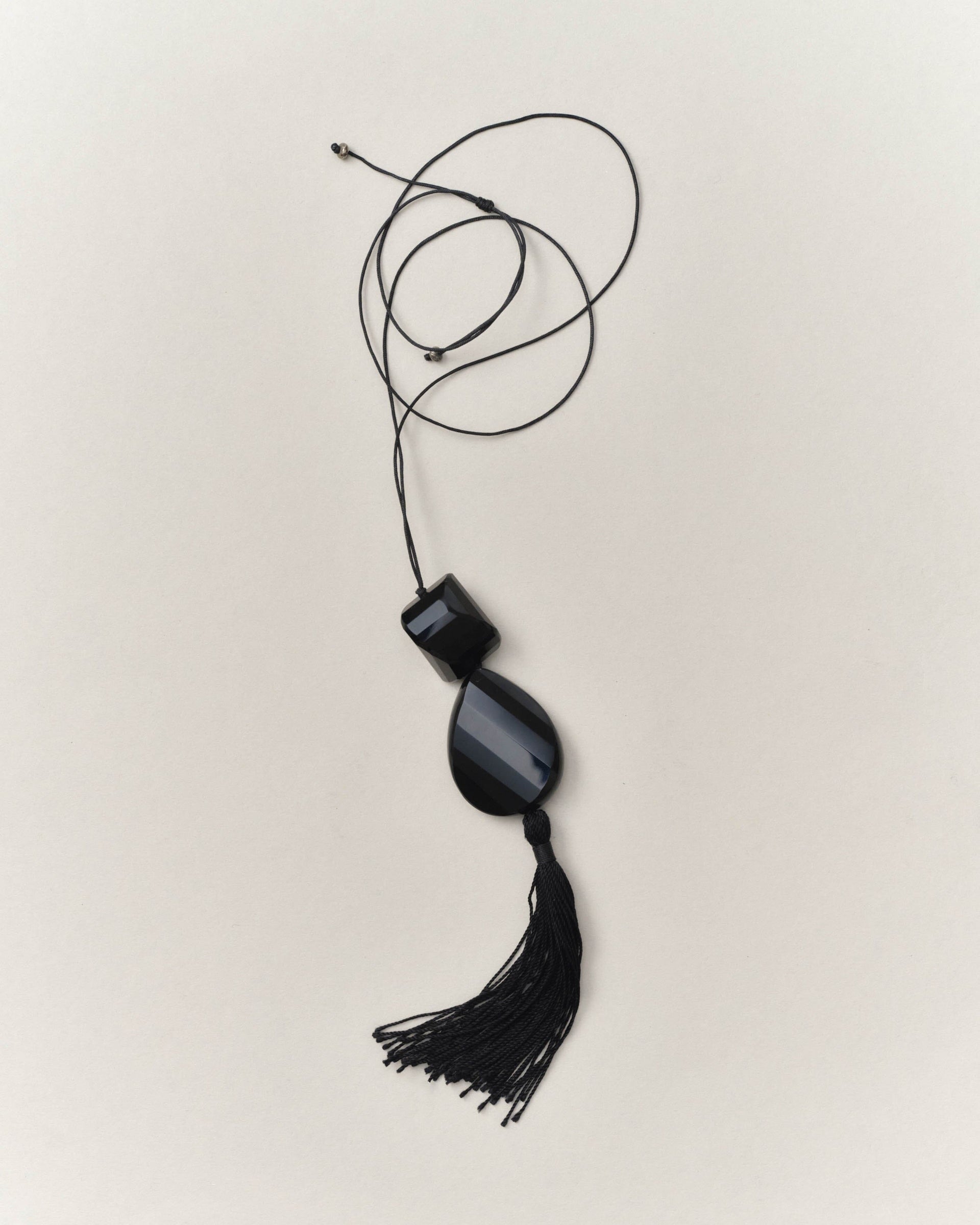 Onyx Tassel Necklace necklace Bagatiba 