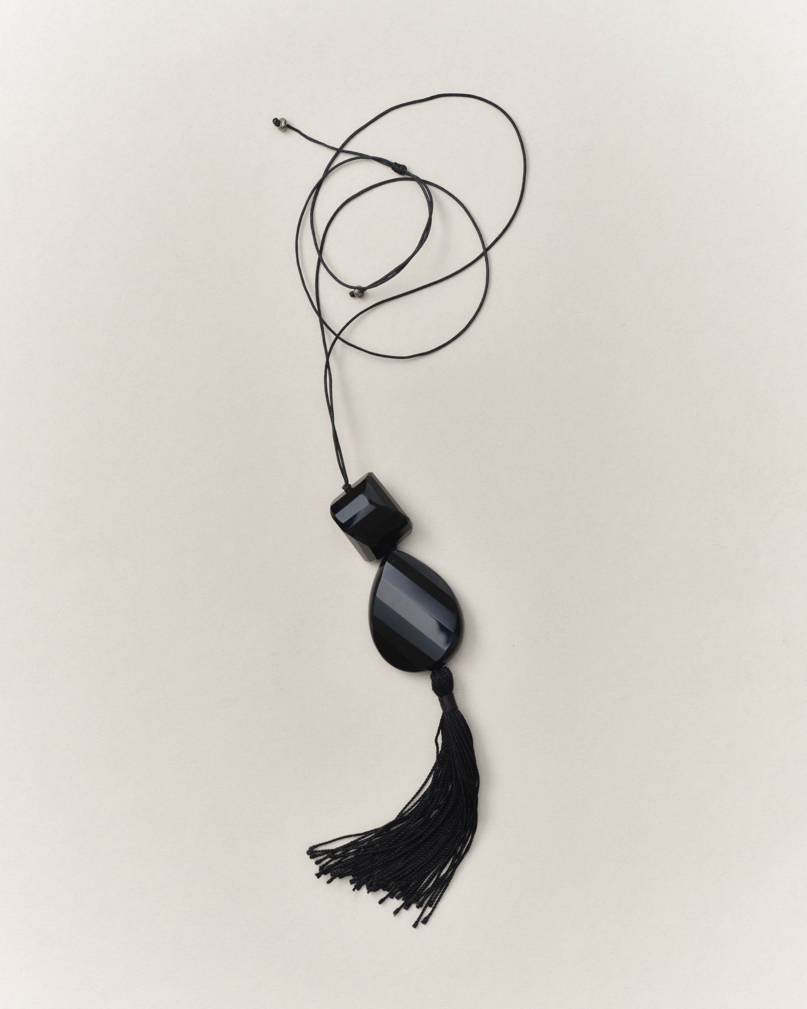 Onyx Tassel Necklace necklace Bagatiba 