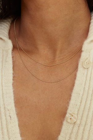 14K 18" Ball Necklace - rollover