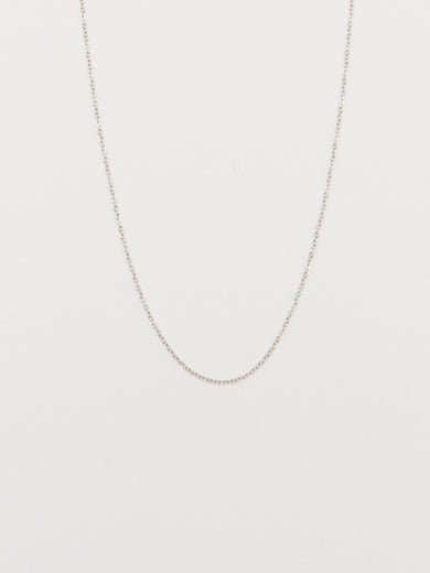 14K White Gold 18" Simple Necklace