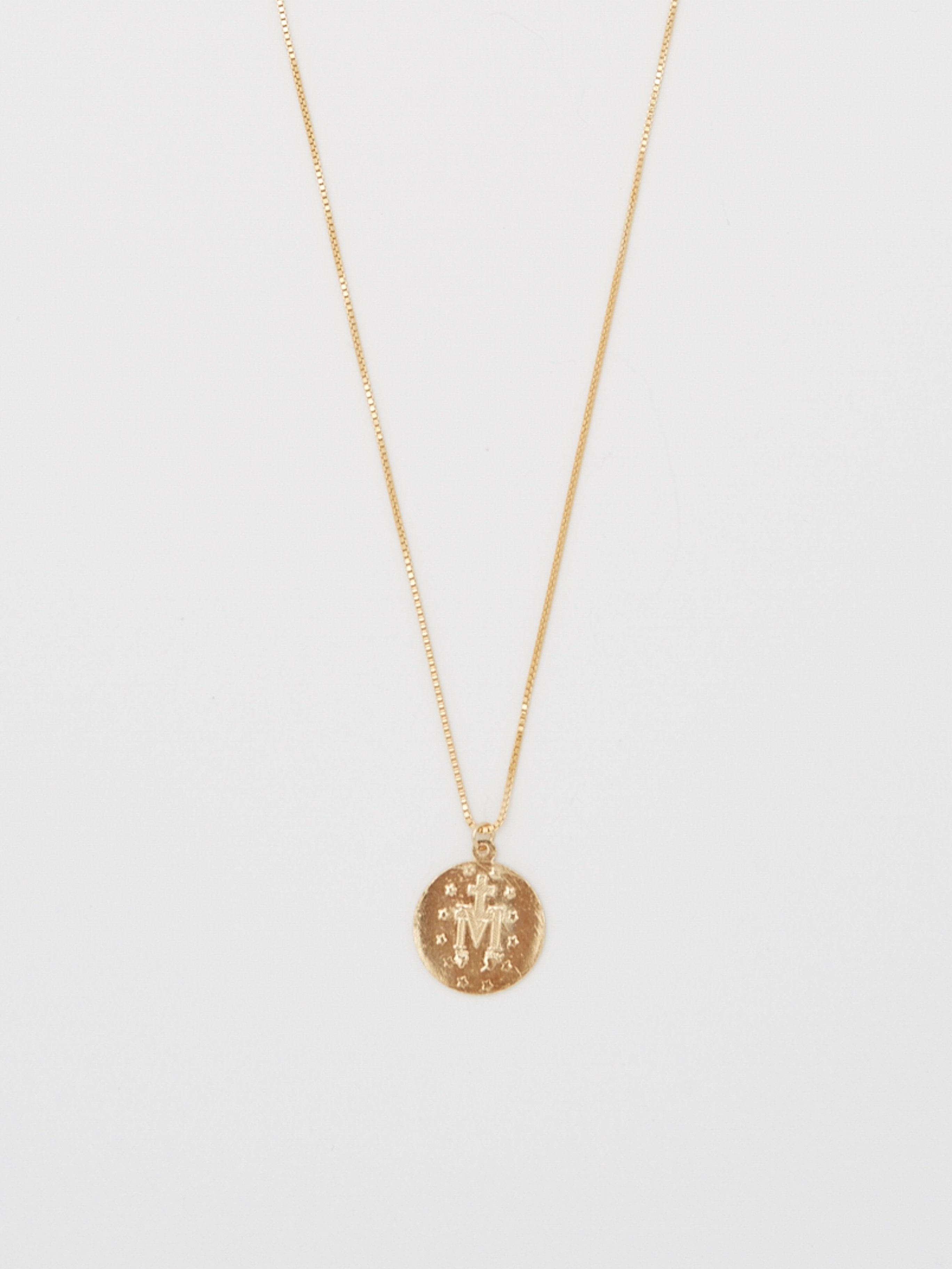 Cropped view reverse side 22" Pray For Mary Square Necklace Necklace bagatiba 
