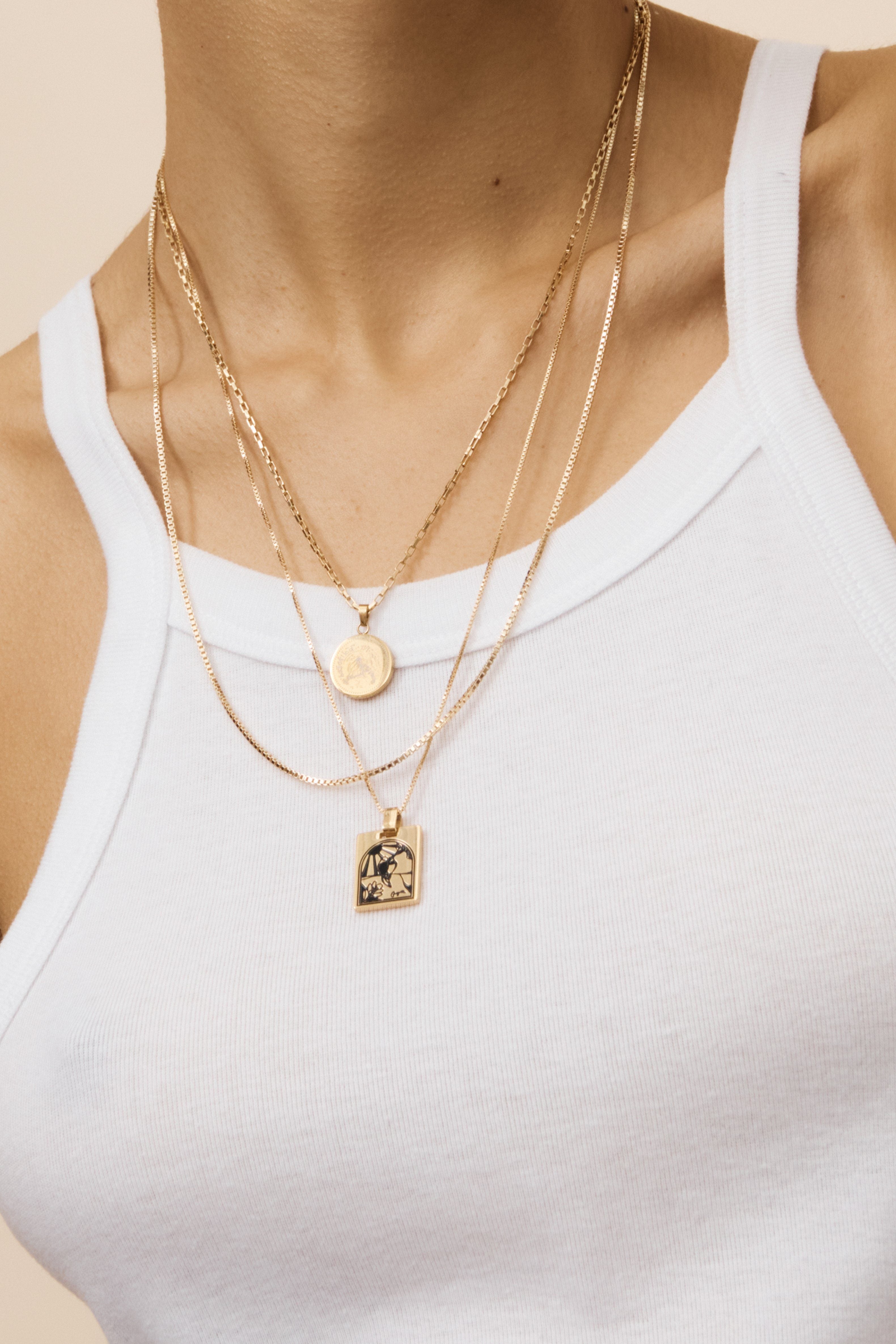 22" Thick Vintage Square Chain Necklace bagatiba 