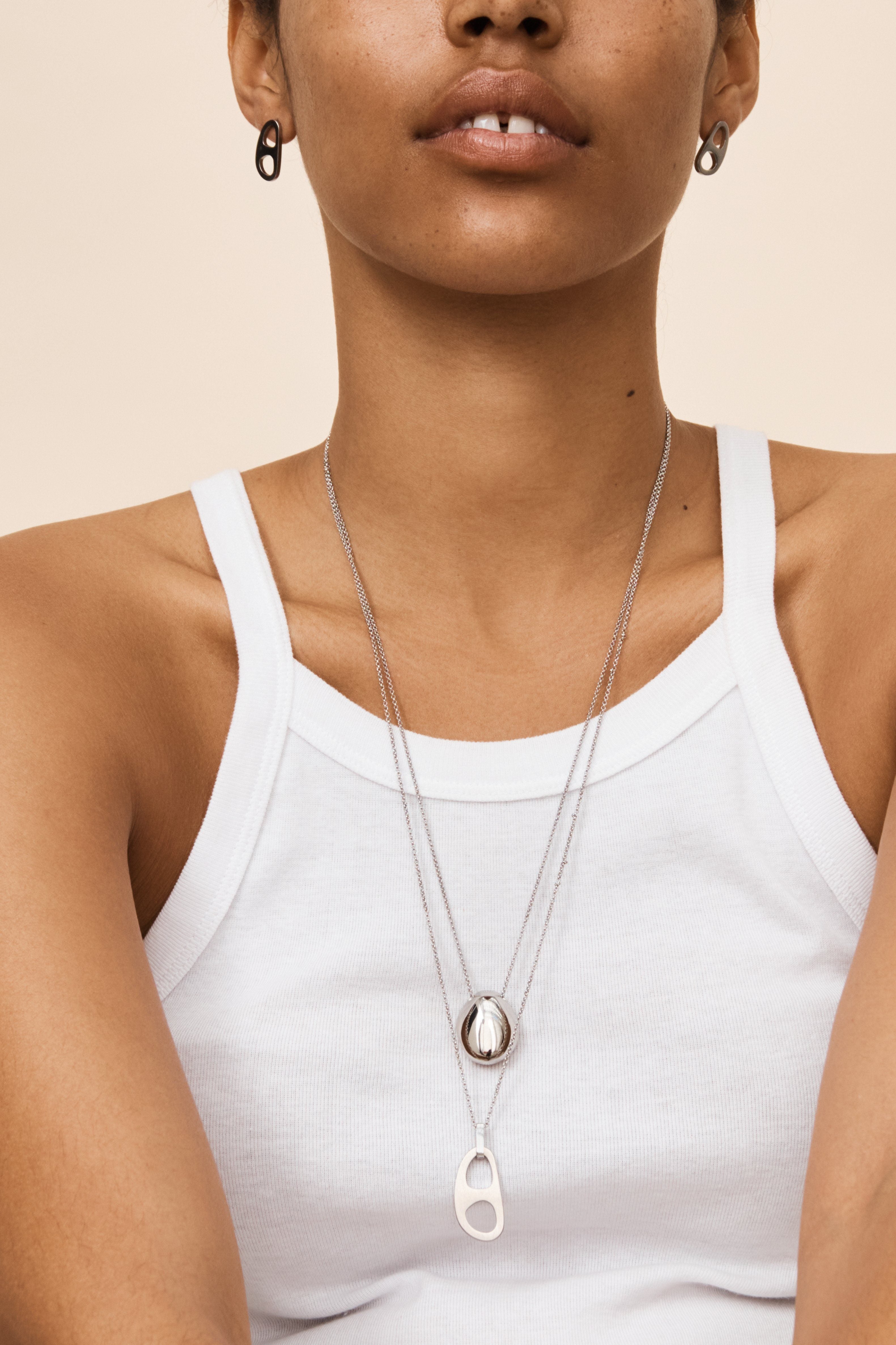 Adjustable Silver Tab Necklace Necklace bagatiba 