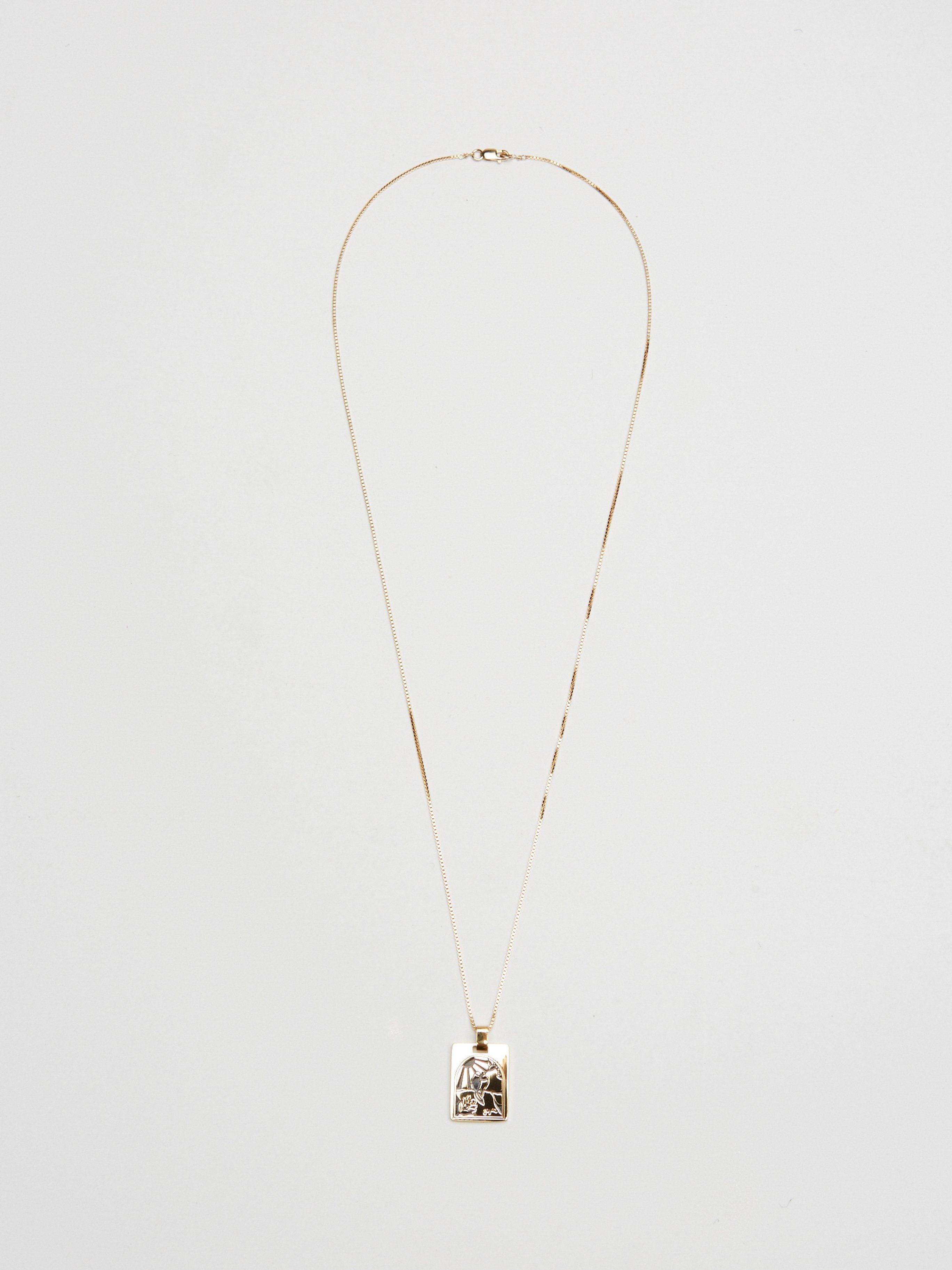 Full view flat lay of front side Bagatiba Long Cage Necklace Necklace Bagatiba 