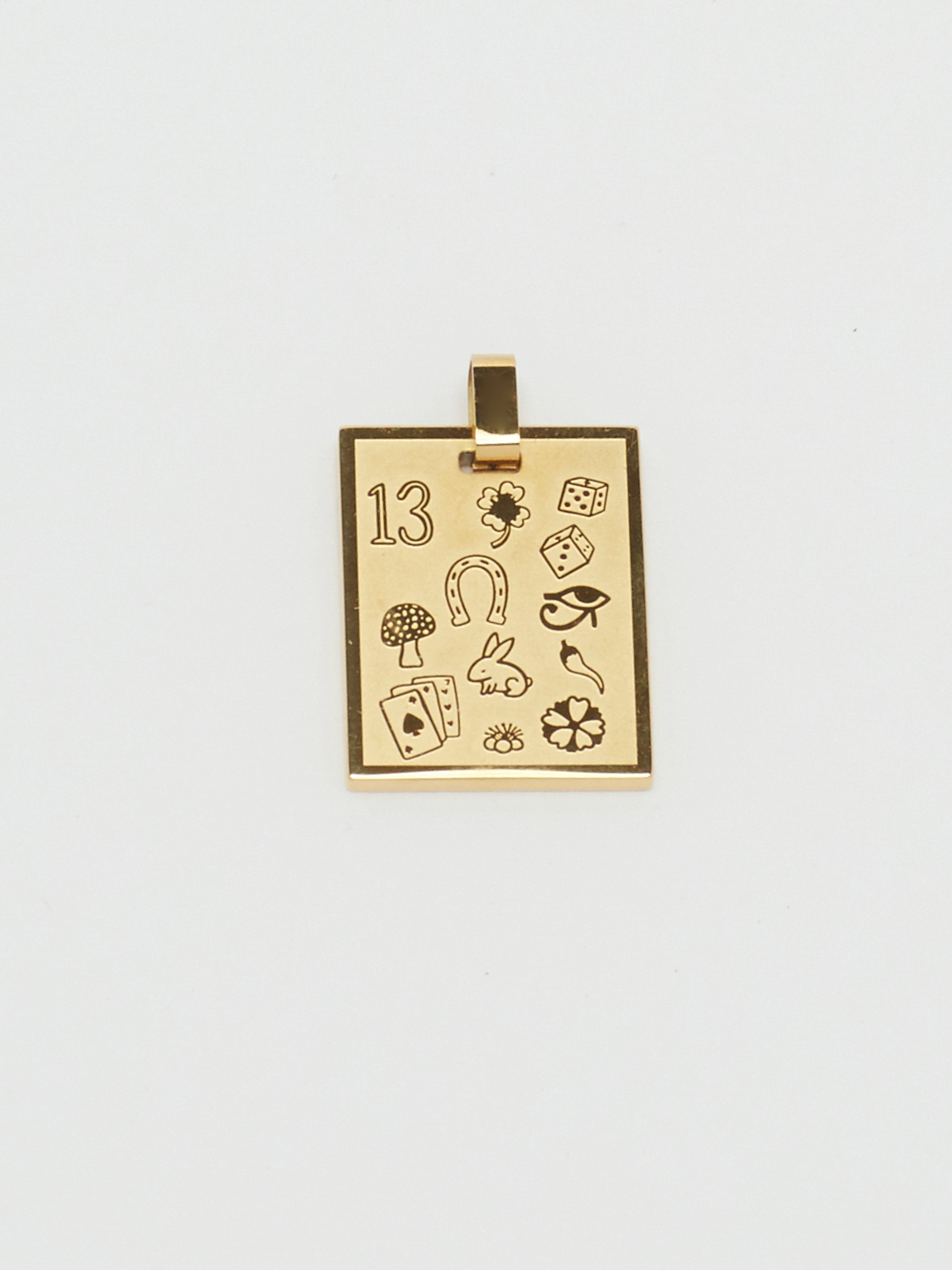 Detail view flat lay of Bagatiba Lucky Charm Necklace charm Bagatiba 