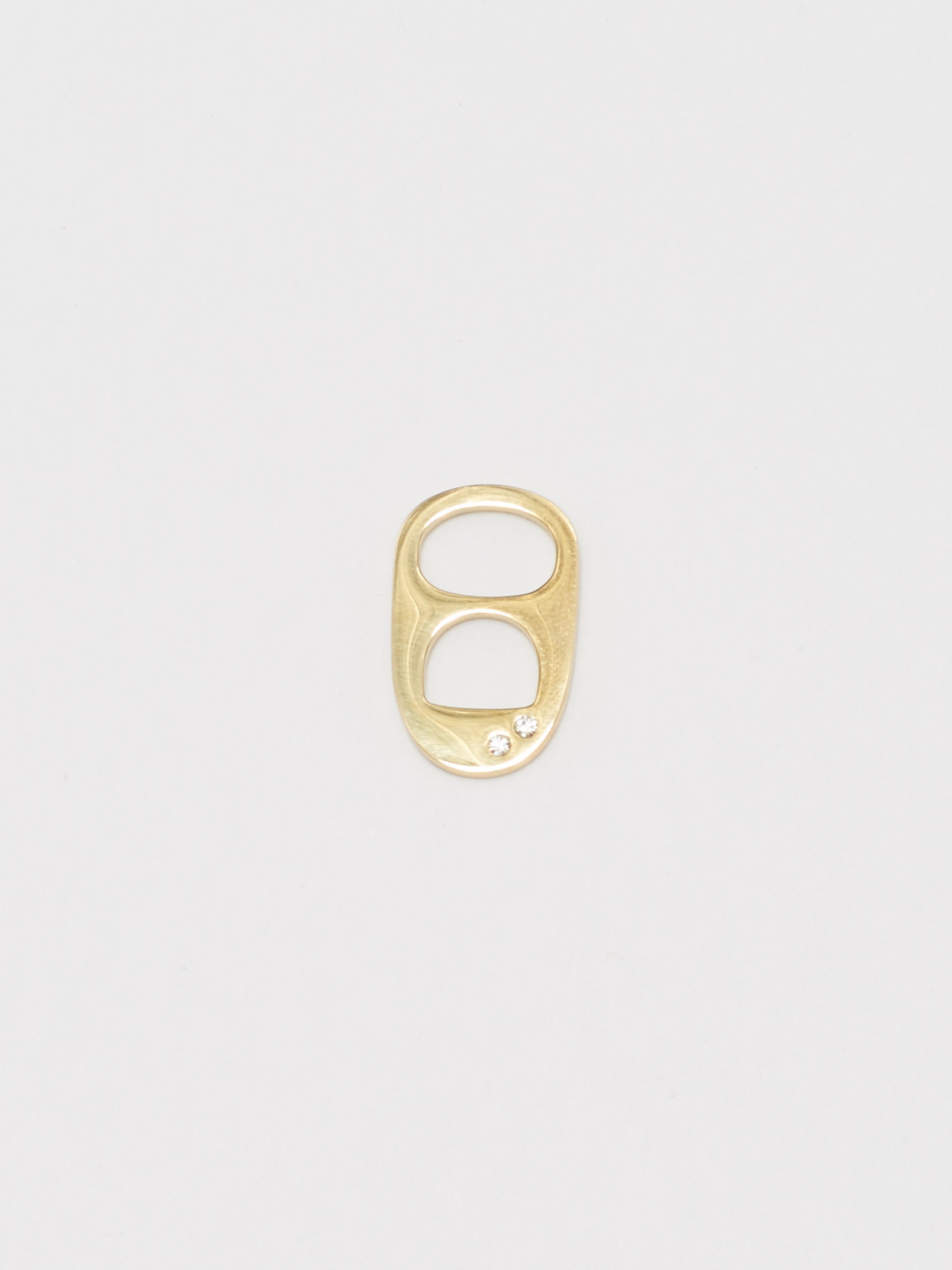 Close view flat lay of Diamond Soda Tab Charm Necklace Bagatiba 