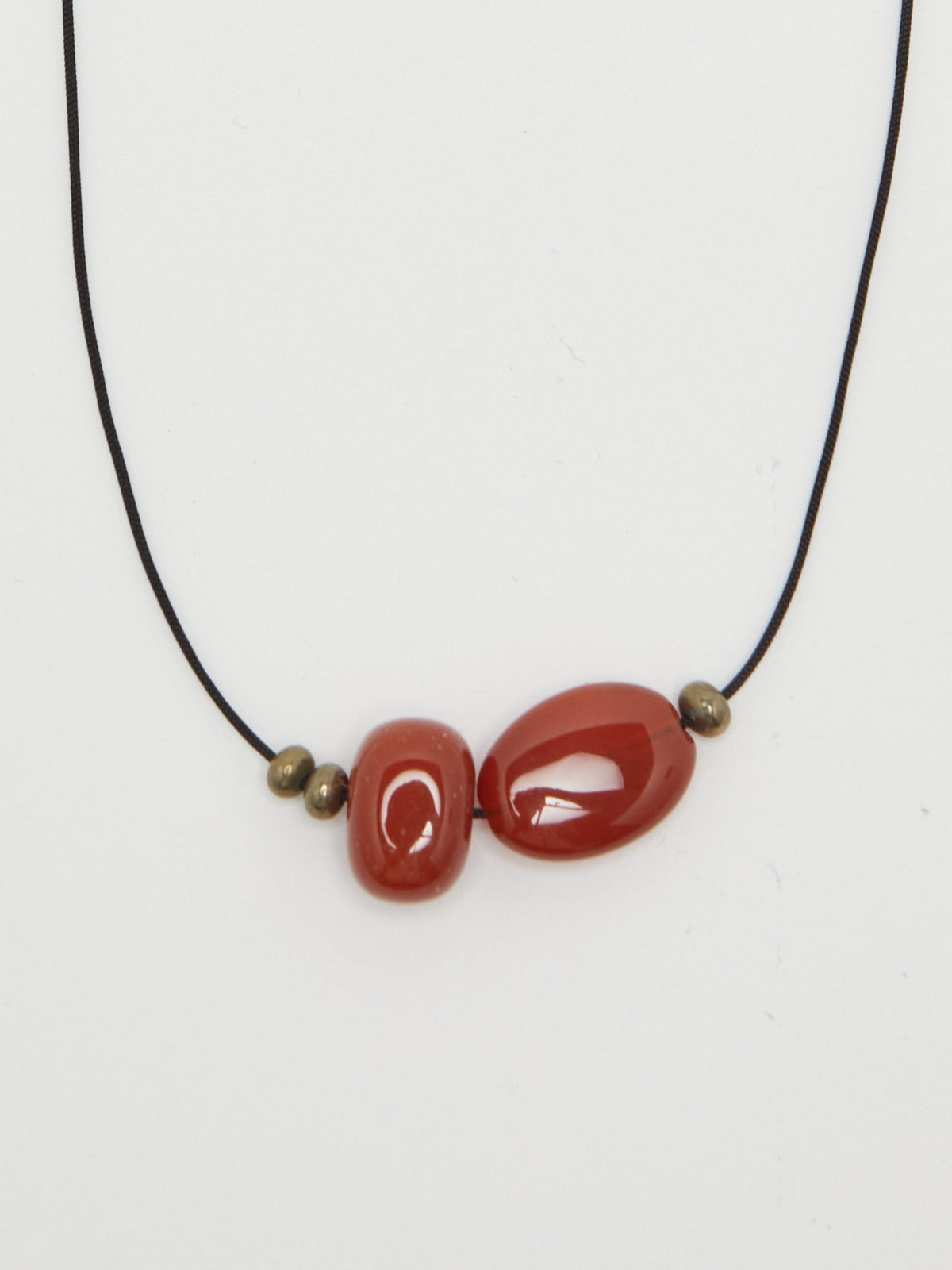 Double Red Agate Necklace necklace flat lay