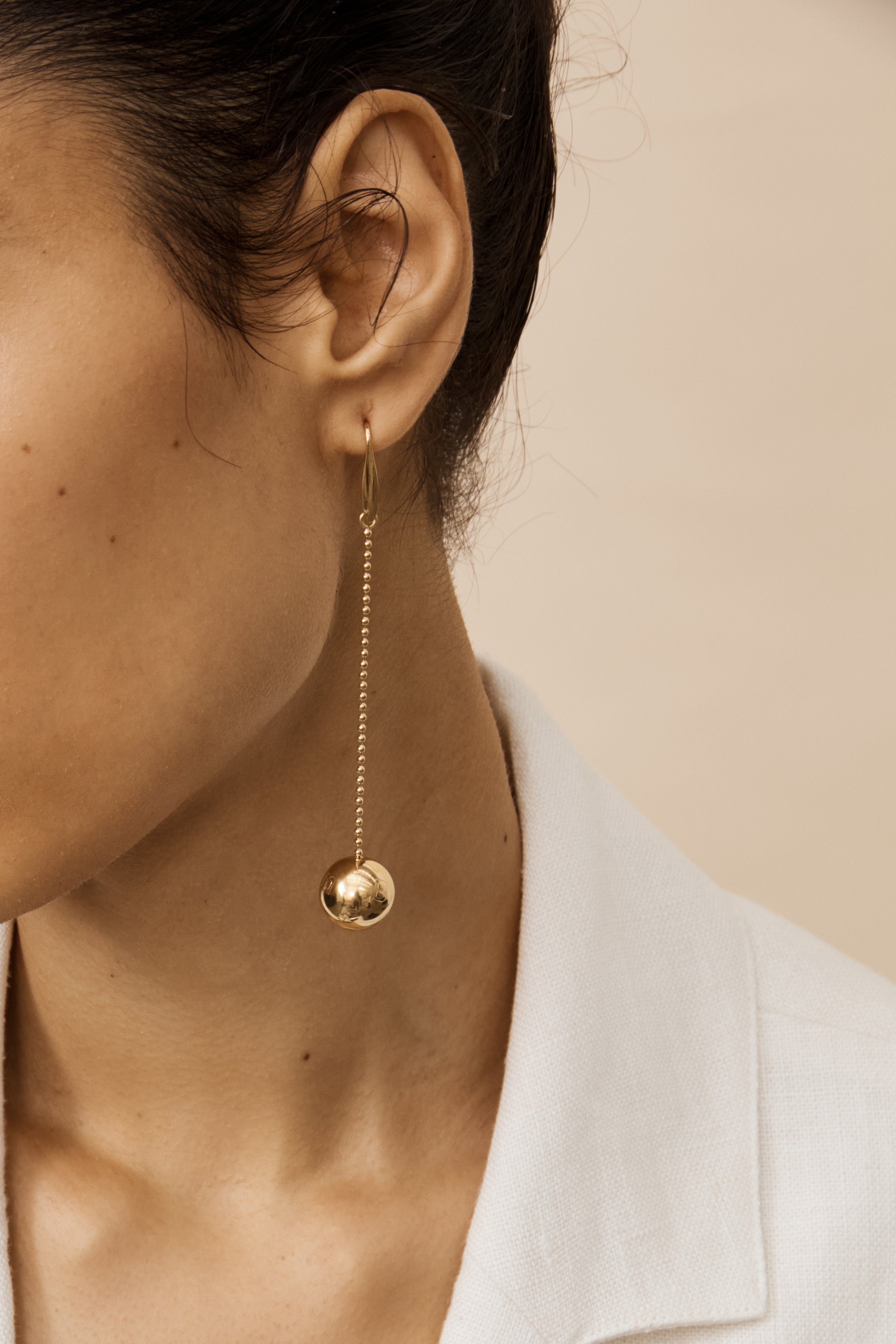 Gold Drop Sphere Earrings Earrings bagatiba 