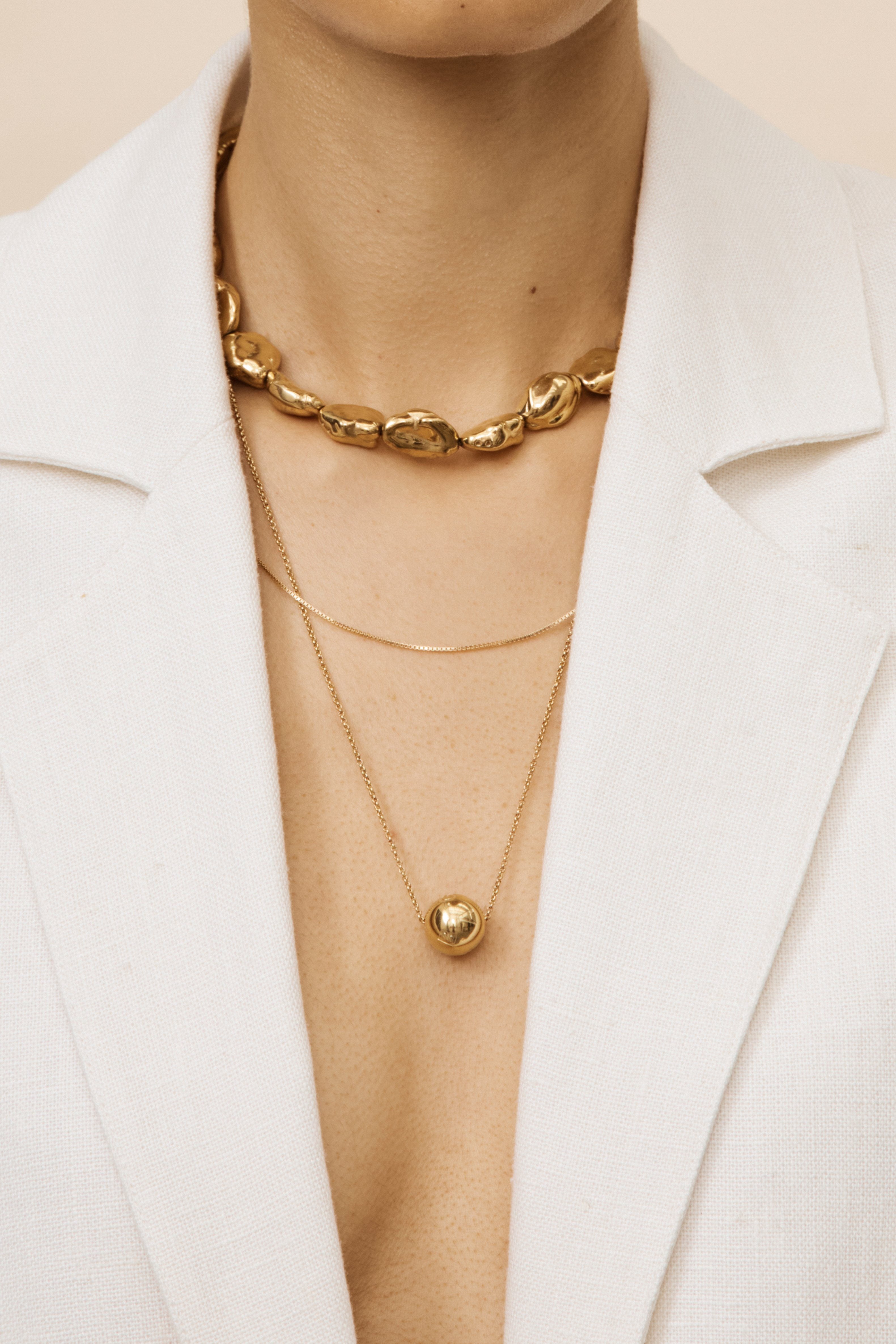 Gold Pearl Necklace Necklace bagatiba 