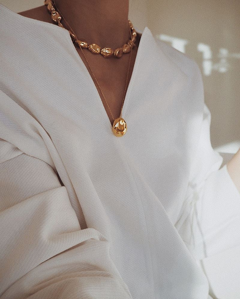 Gold Pearl Necklace Necklace bagatiba 