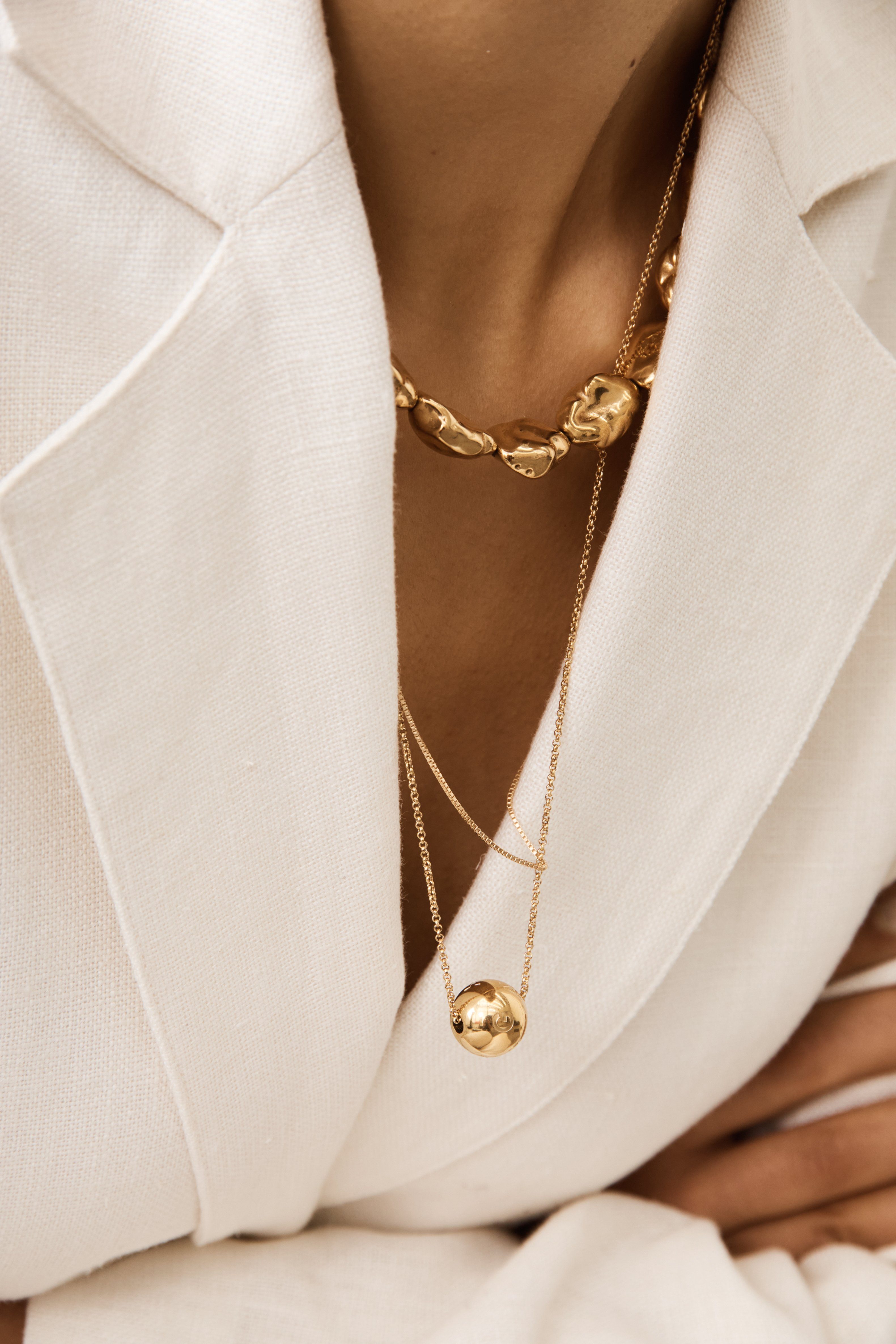 Gold Pearl Necklace Necklace bagatiba 