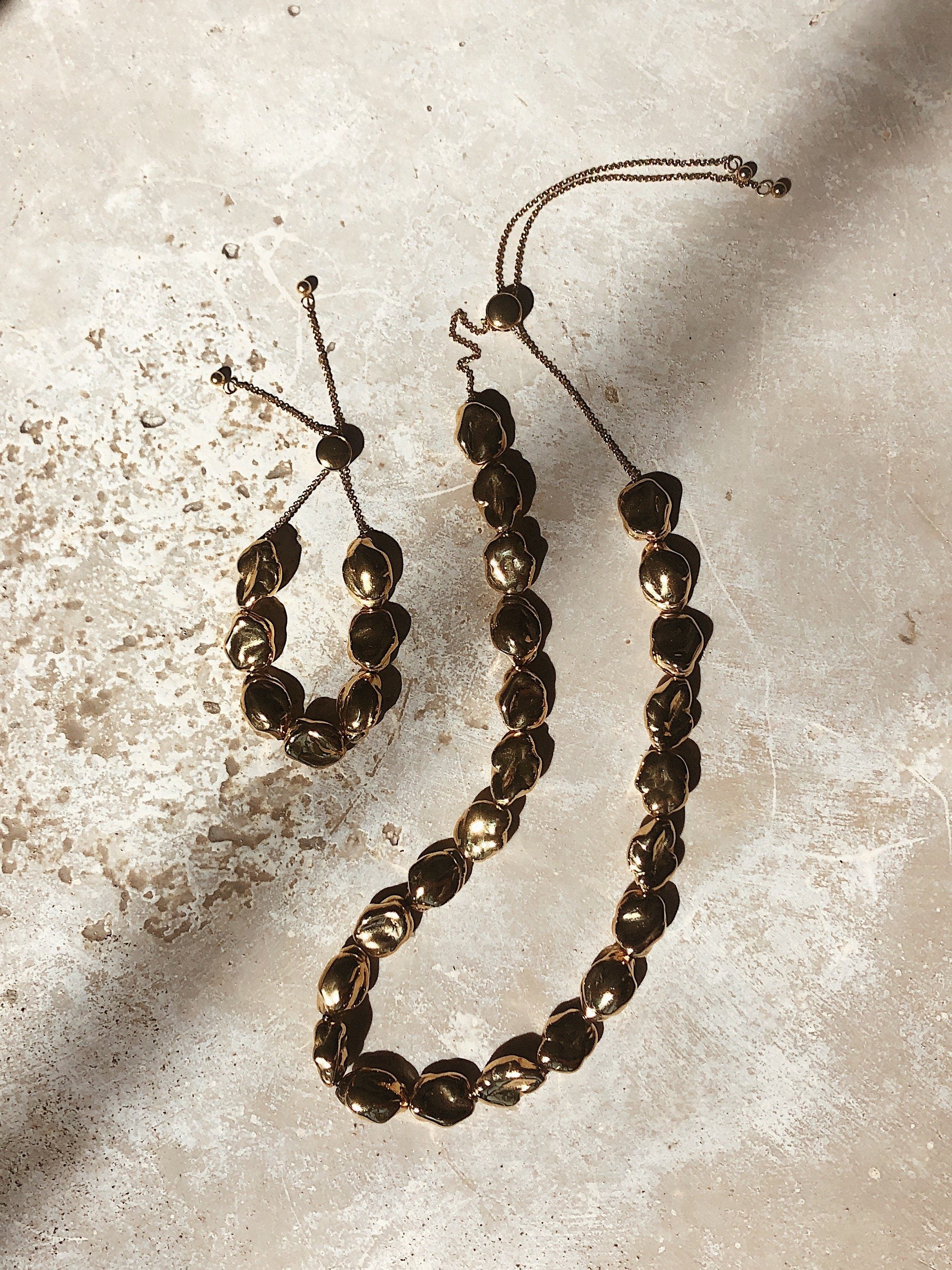 Gold Pearl Necklace Necklace bagatiba 