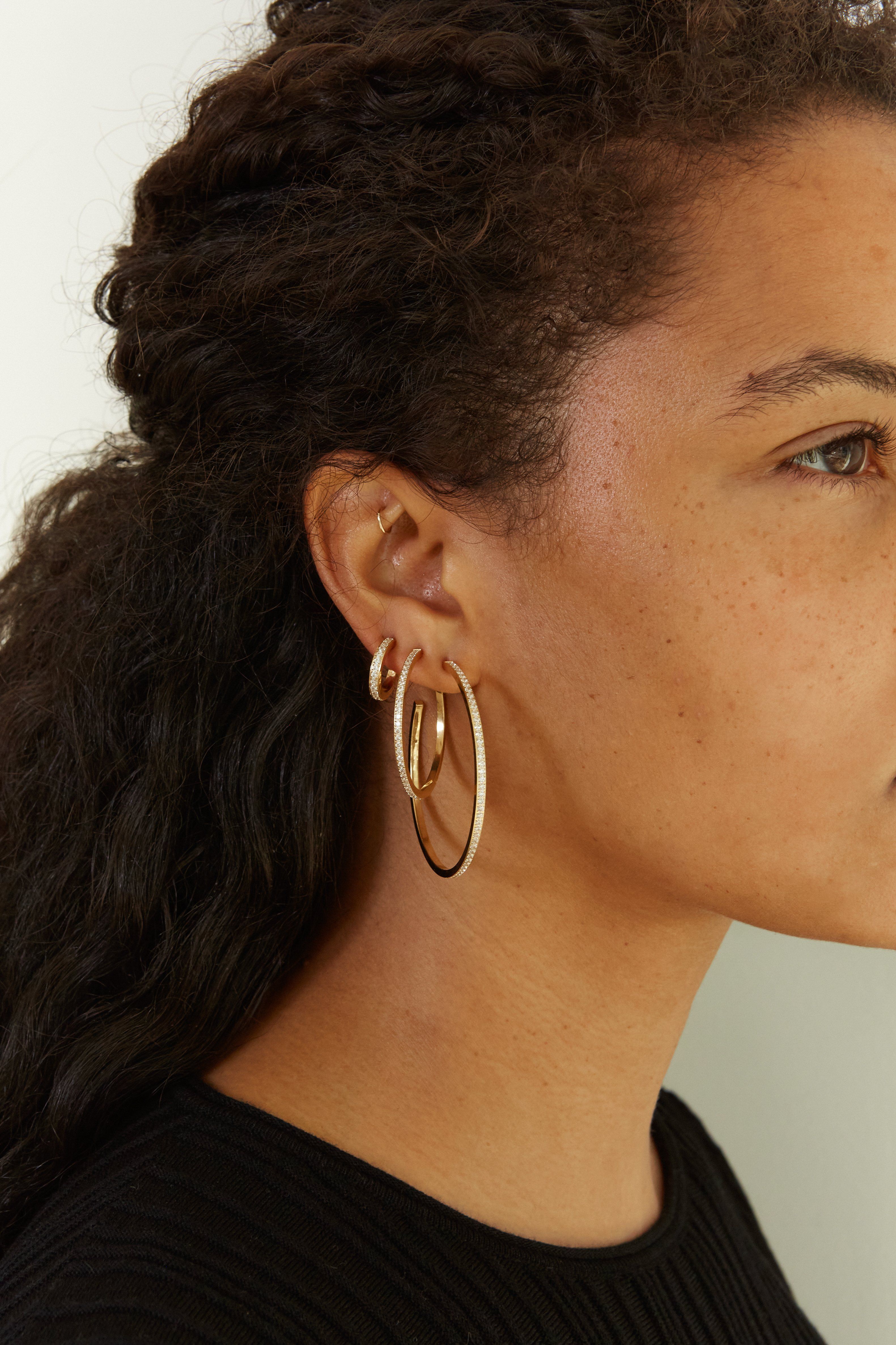Large Diamond Hoops Earrings Bagatiba 