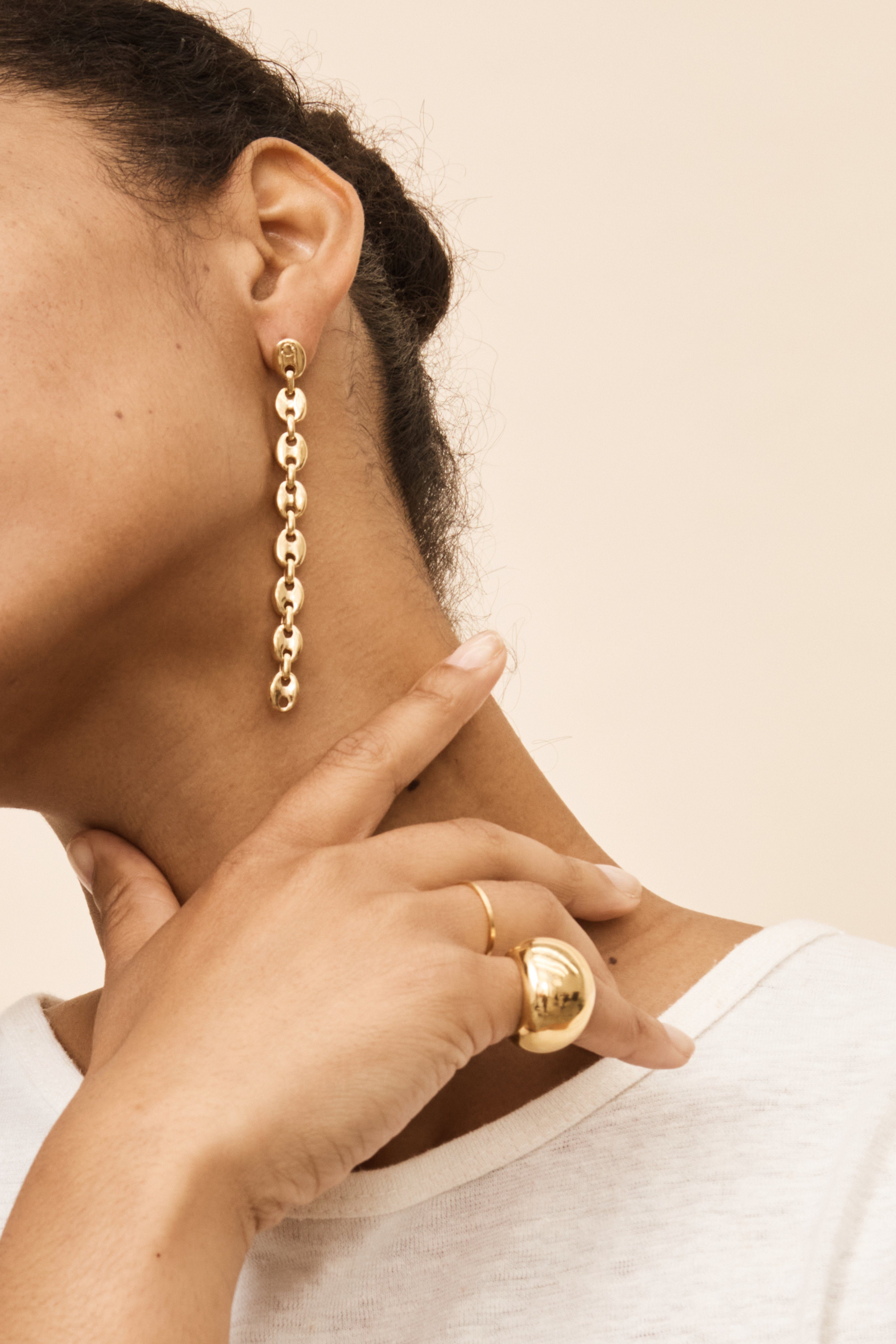 Large Gold Orb Ring Ring bagatiba 