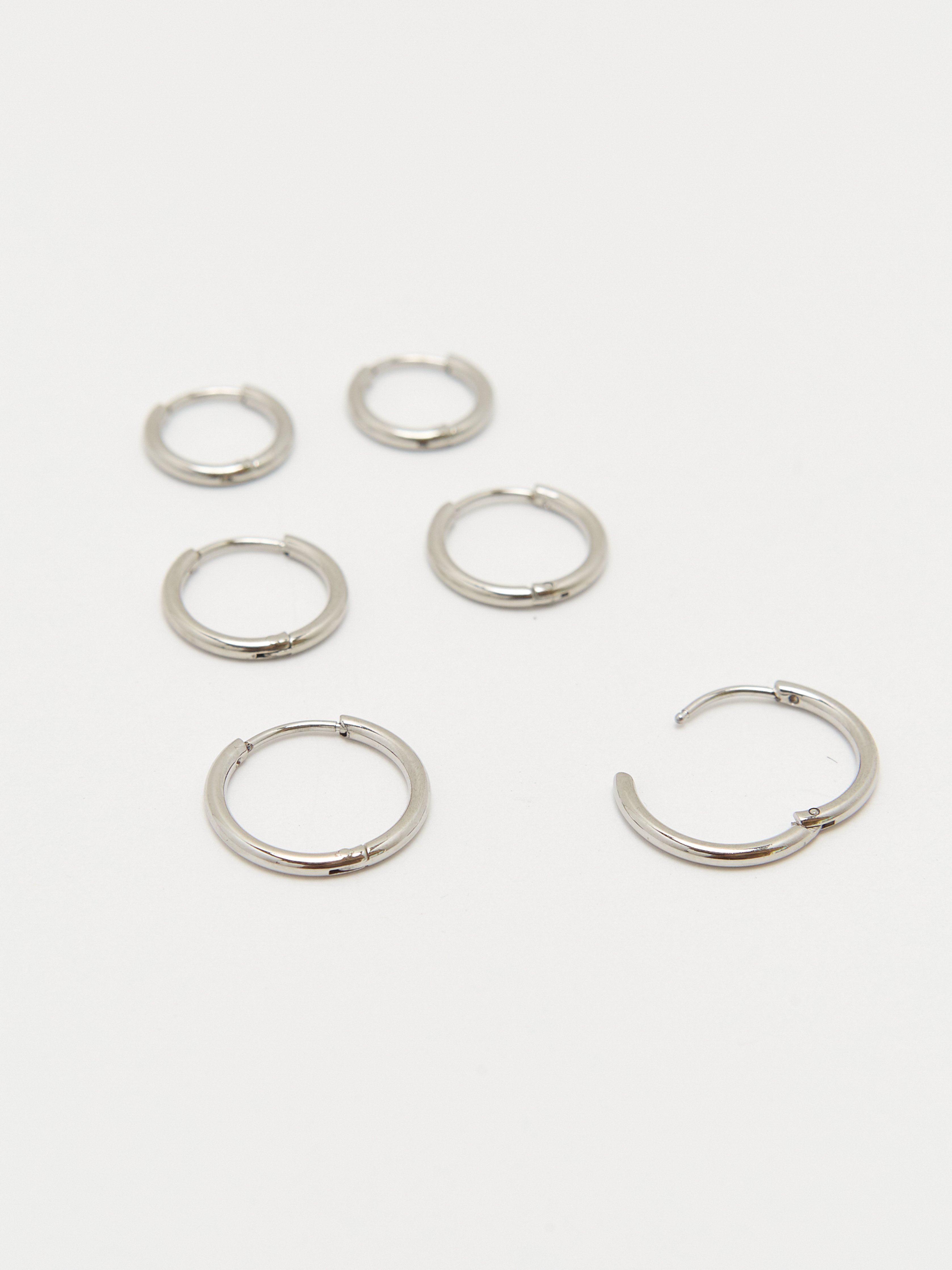 Large Silver Eco Huggies Earrings Bagatiba 