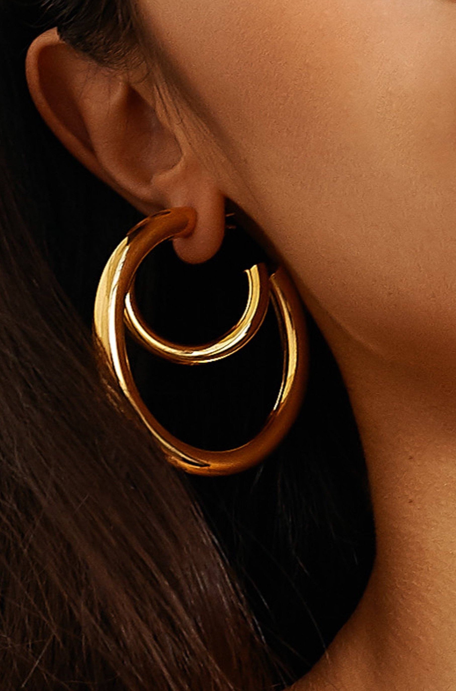 Mini Gold Hollow Hoops Earrings Bagatiba 
