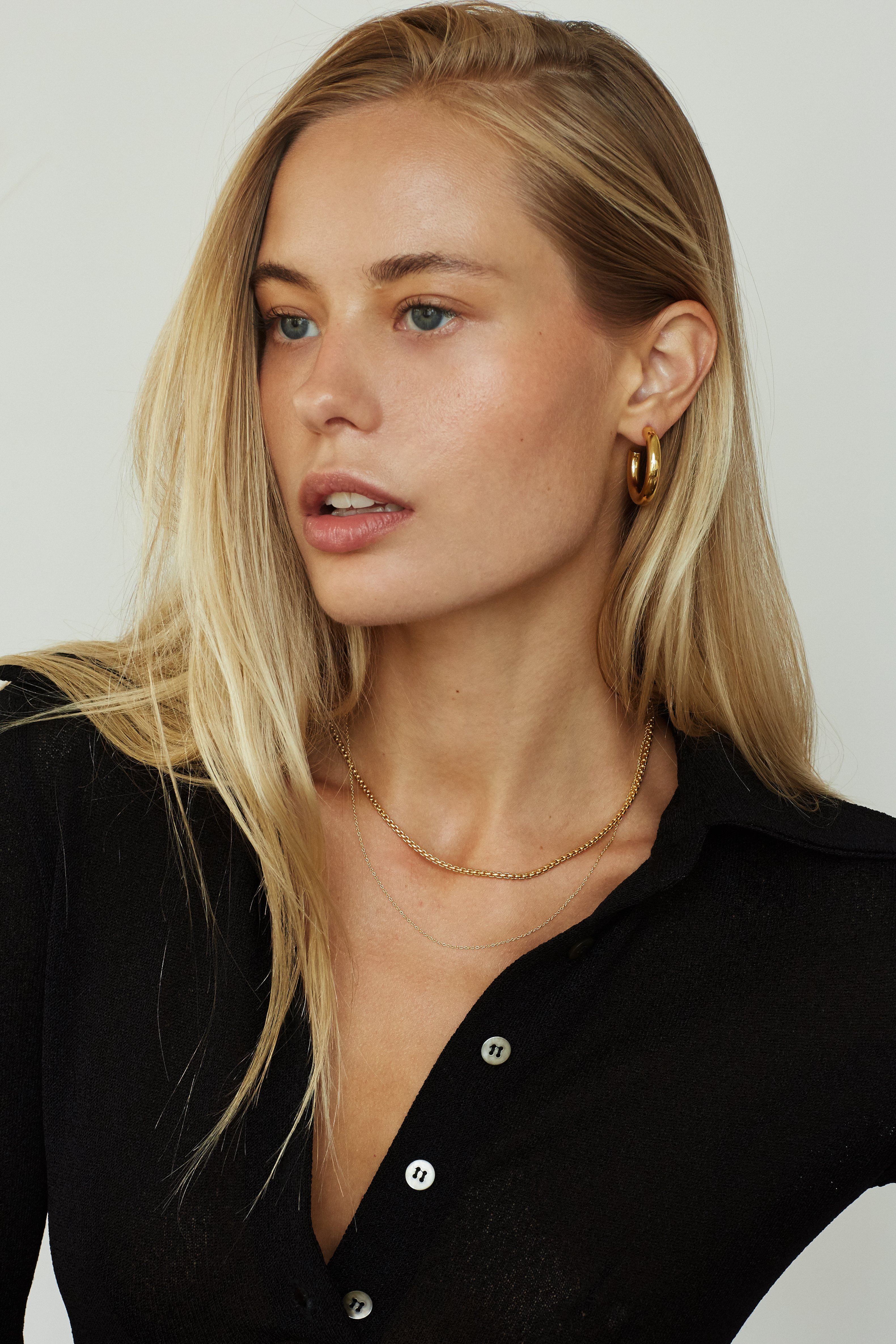 Mini Gold Hollow Hoops Earrings Bagatiba 