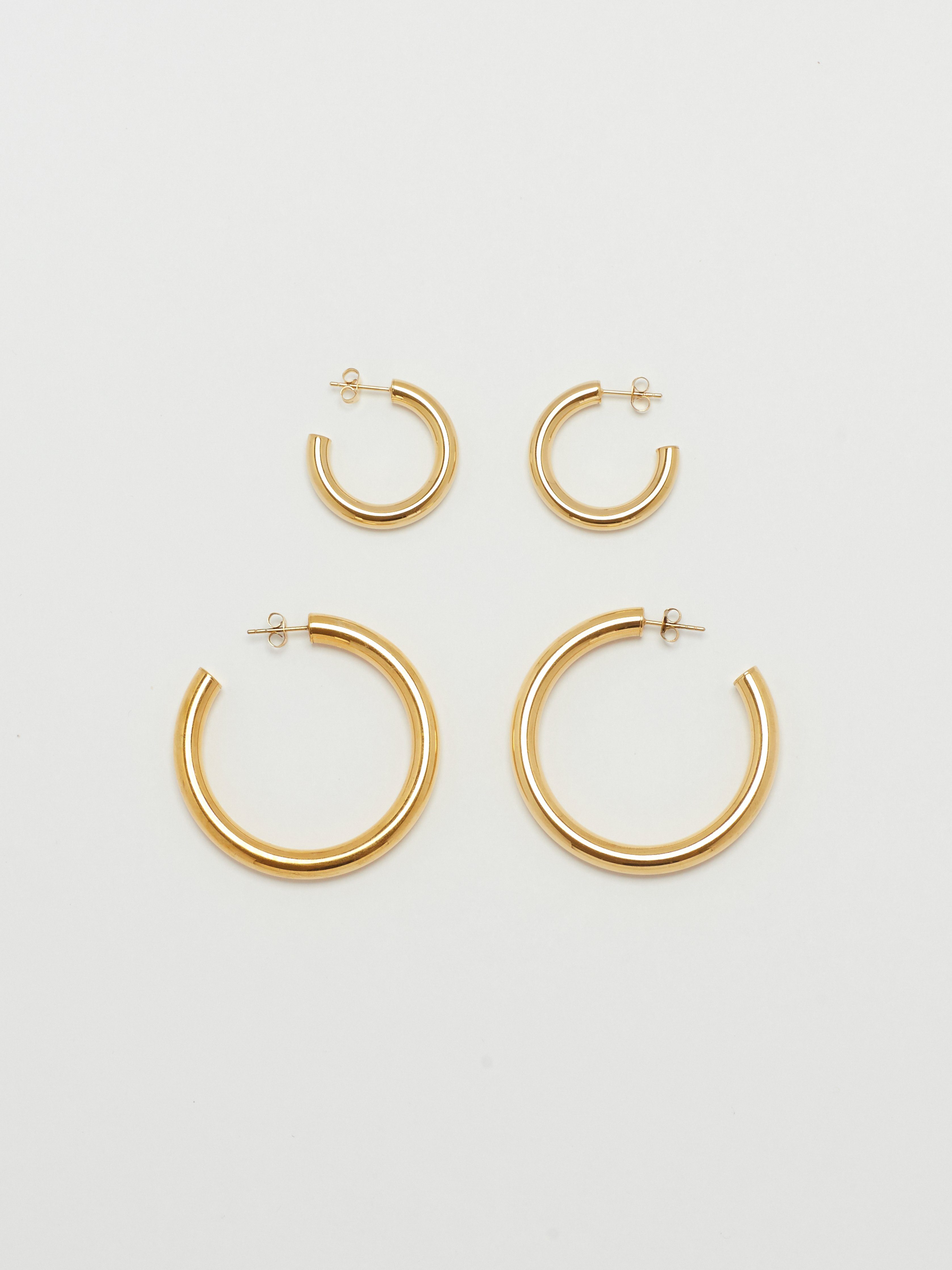 Mini Gold Hollow Hoops Earrings Bagatiba 