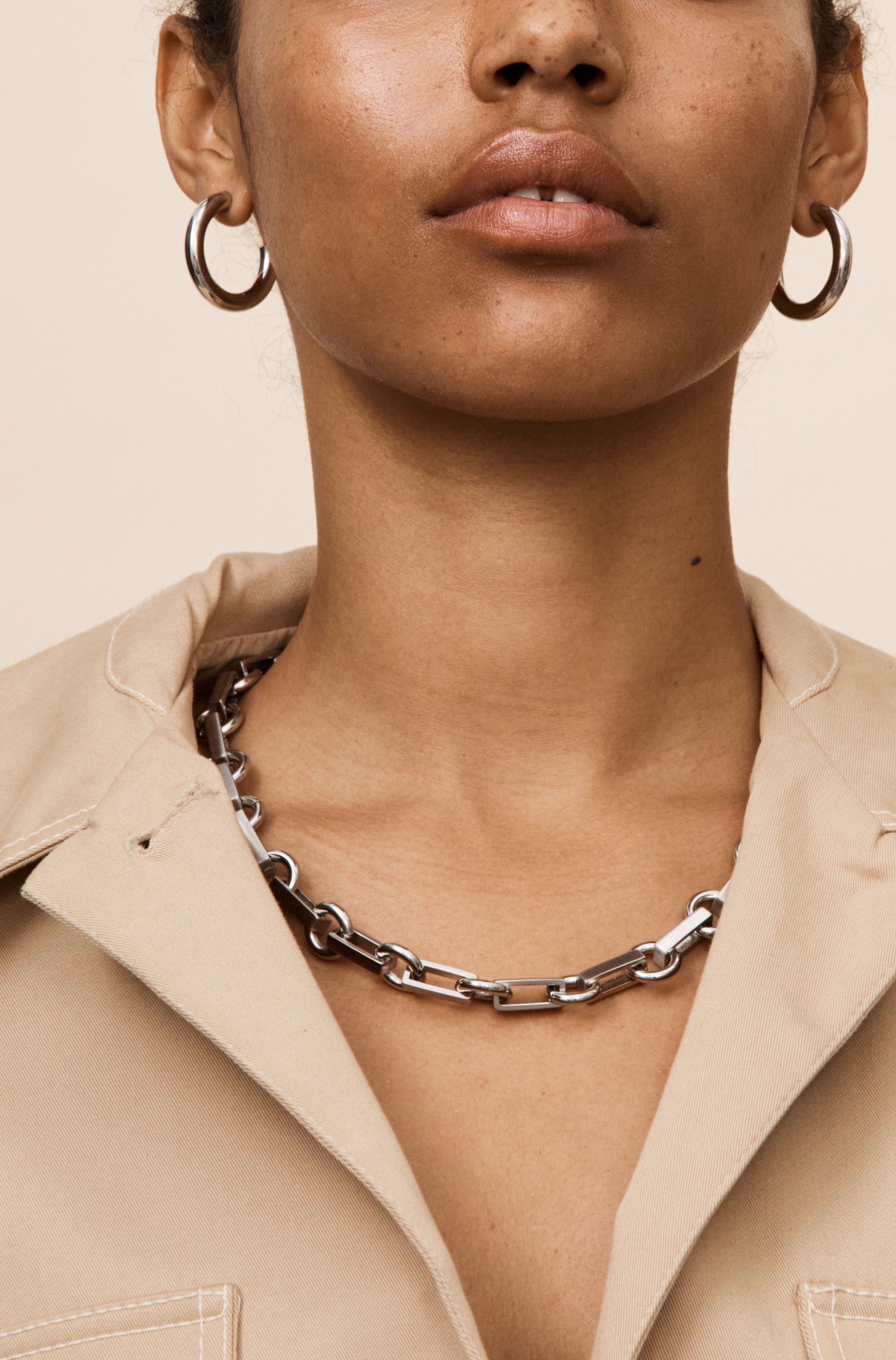 Mini Silver Hollow Hoops Earrings Bagatiba 