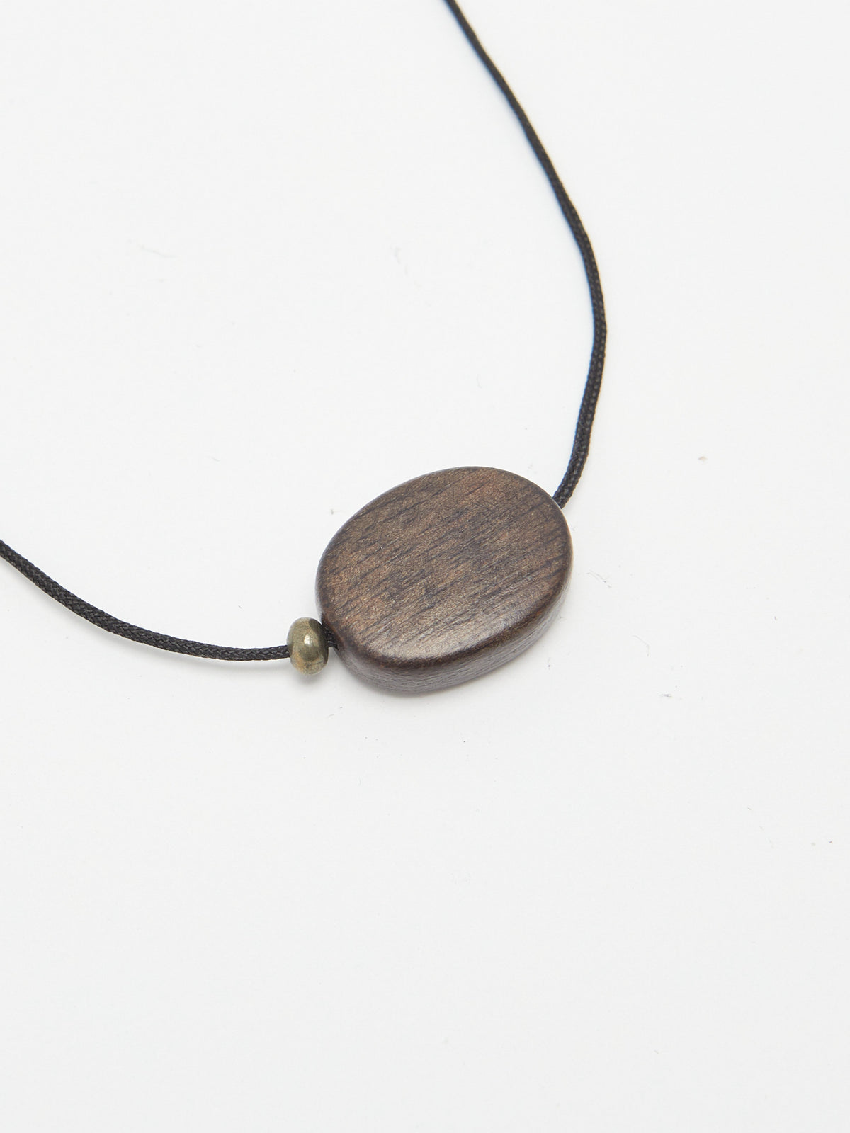 Oval Wood Bead Necklace necklace Bagatiba close up flat lay side view
