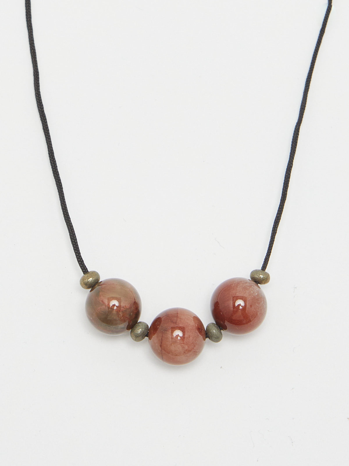 Rutilated Quartz Trio Necklace necklace Bagatiba close up flay lay