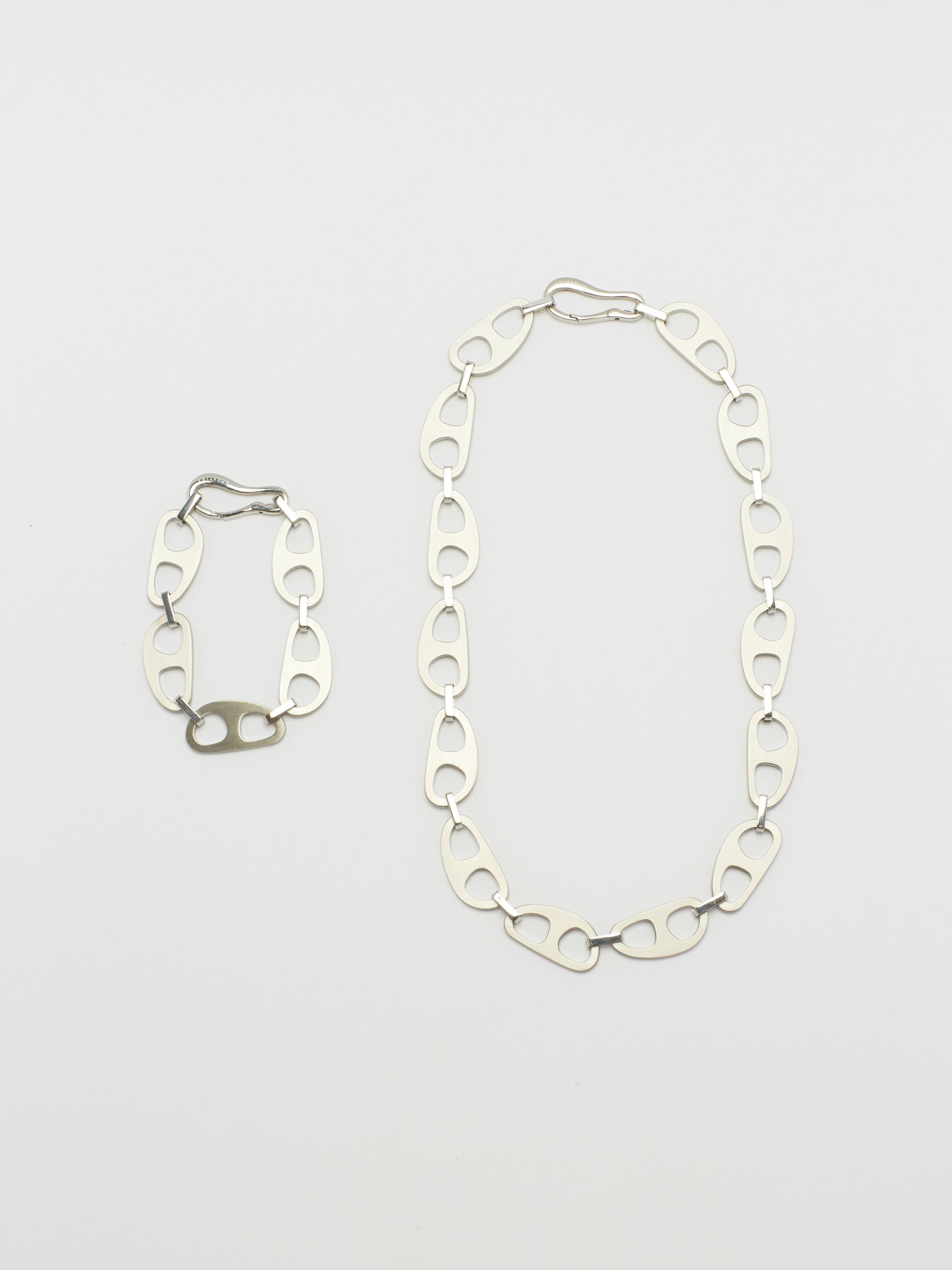 Silver Brushed Tab Necklace Necklace bagatiba 