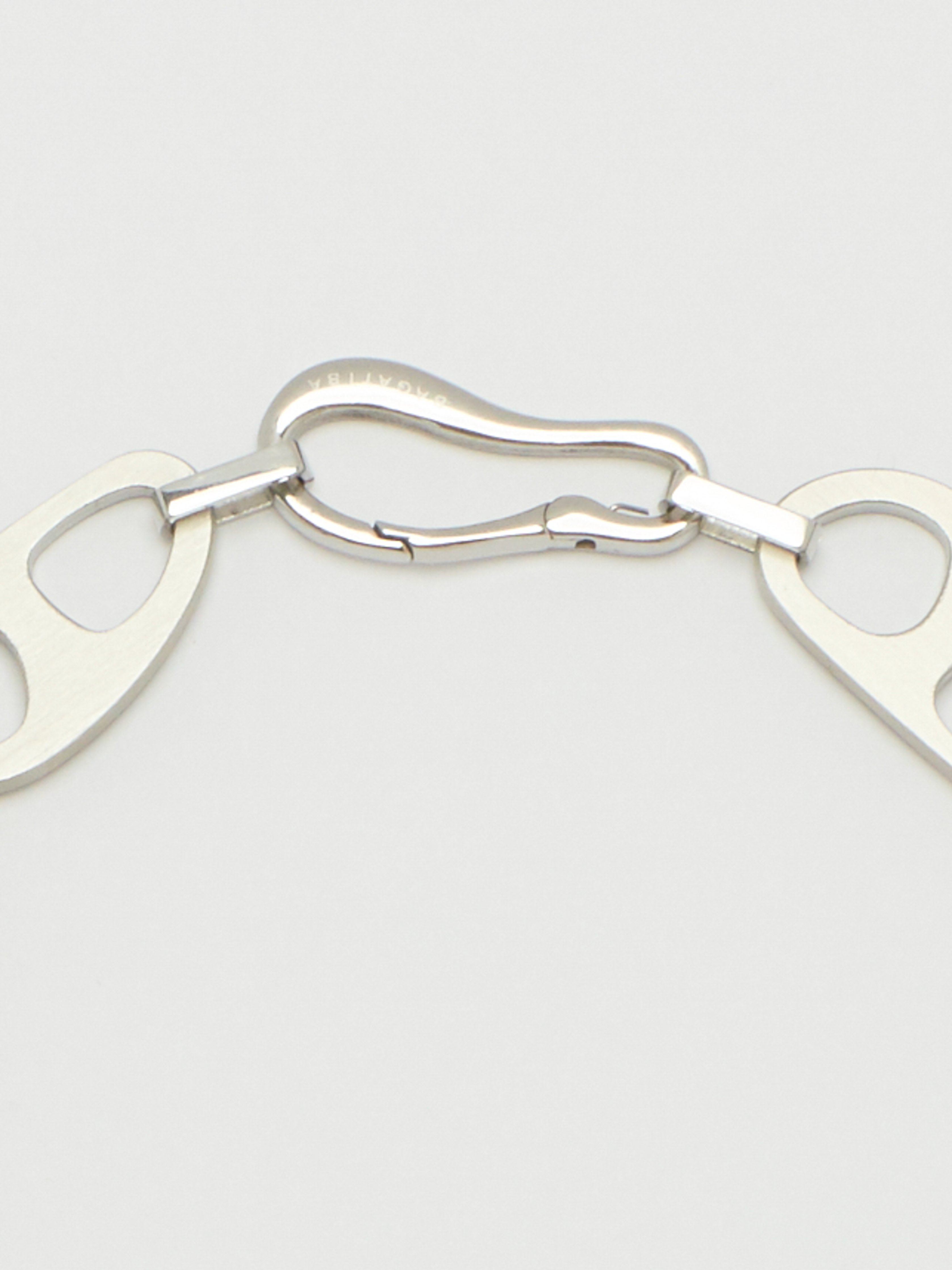 Silver Brushed Tab Necklace Necklace bagatiba 