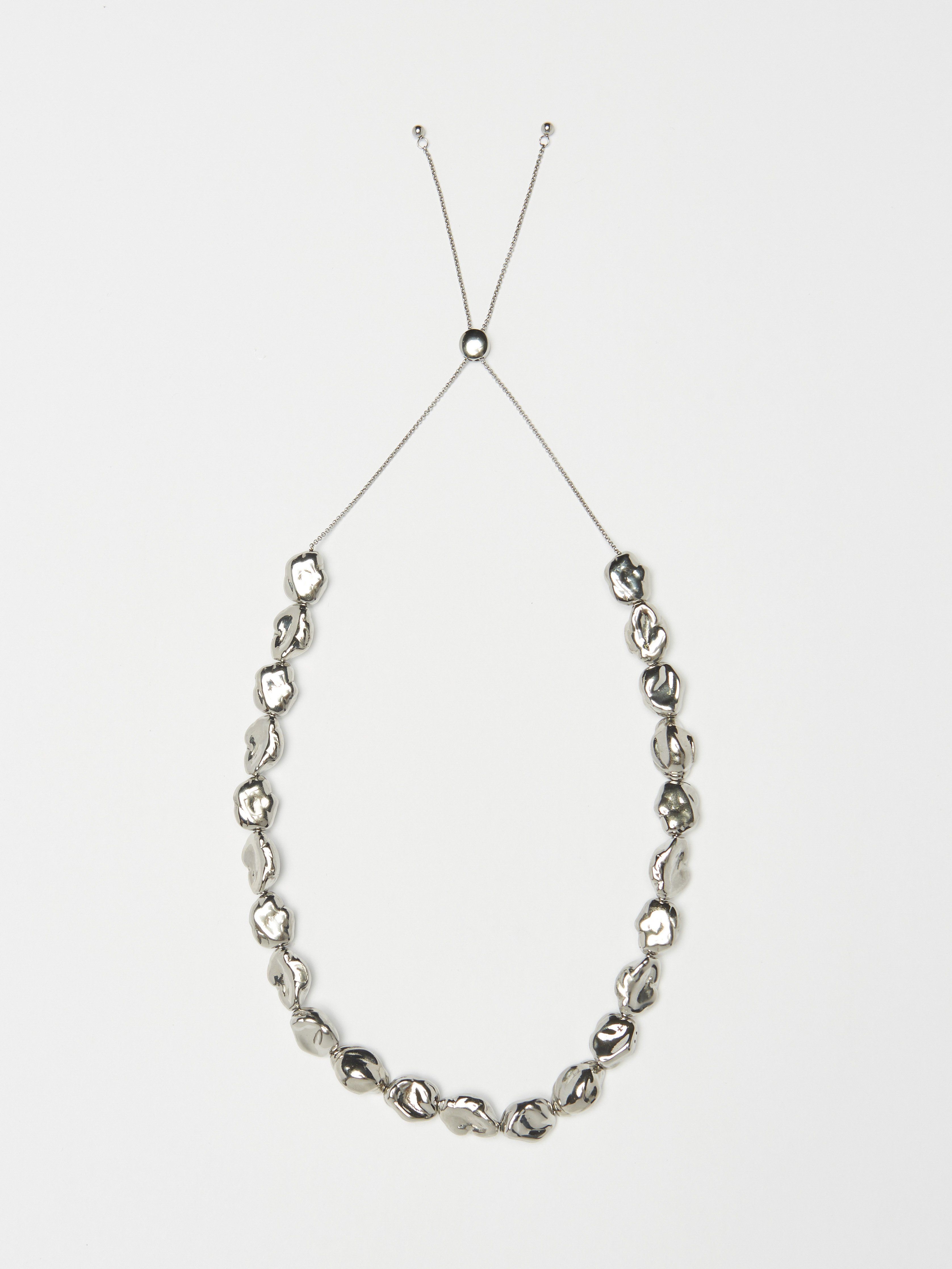 Full view flat lay of Silver Pearl Necklace Necklace bagatiba 