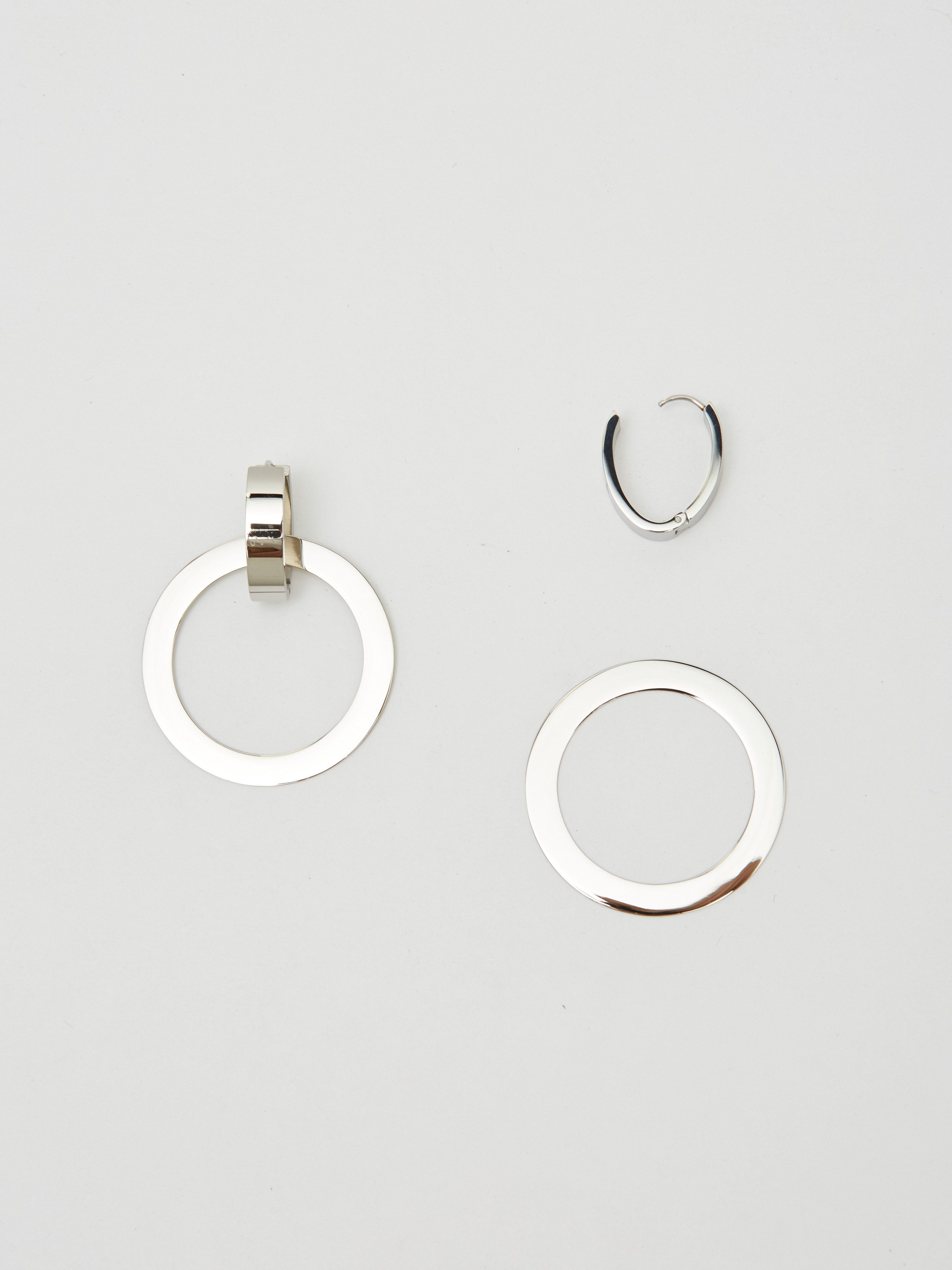 Detailed flat lay view of Silver Rita Hoops Earrings Bagatiba 